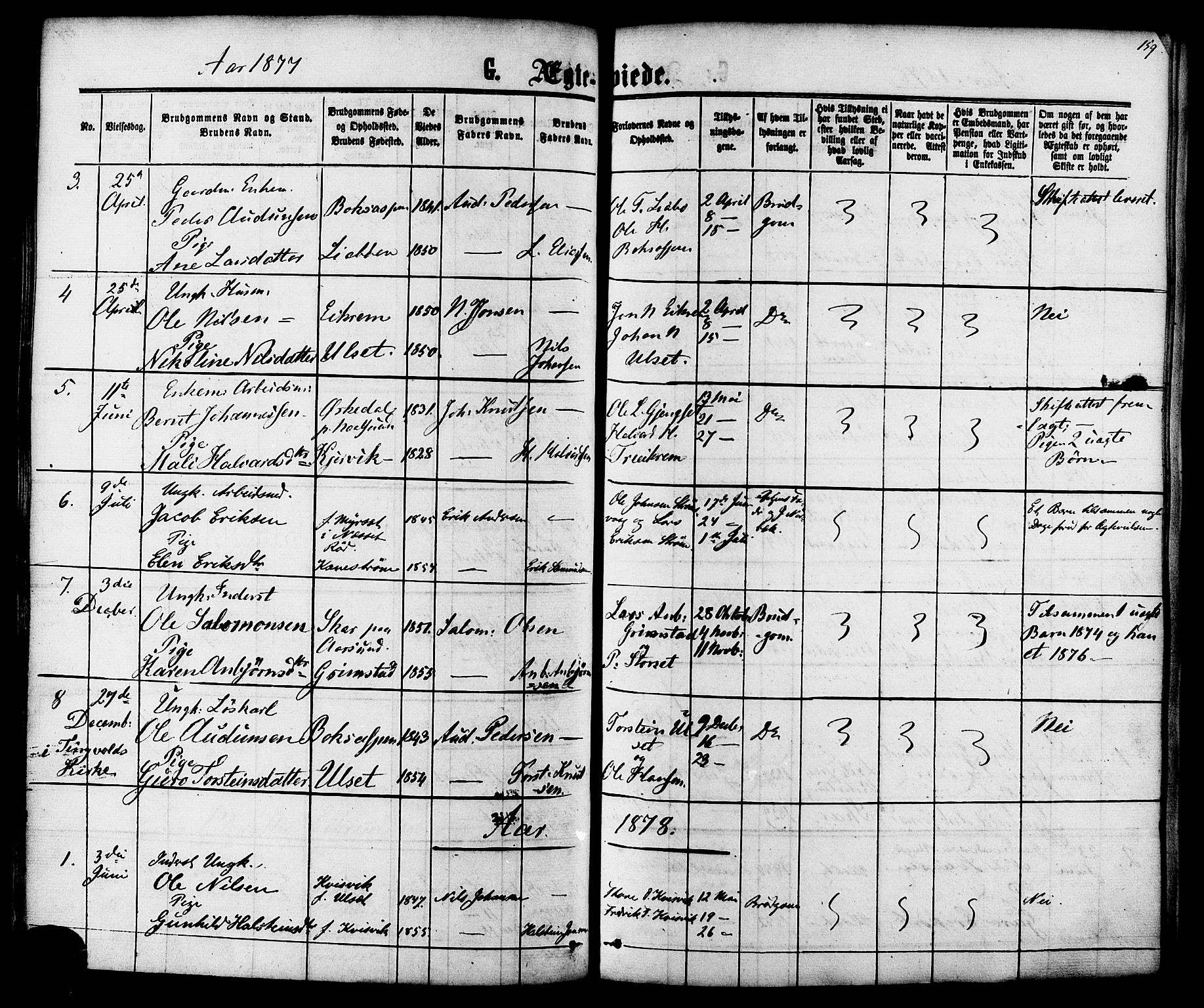 Ministerialprotokoller, klokkerbøker og fødselsregistre - Møre og Romsdal, AV/SAT-A-1454/587/L0999: Parish register (official) no. 587A01, 1864-1886, p. 159