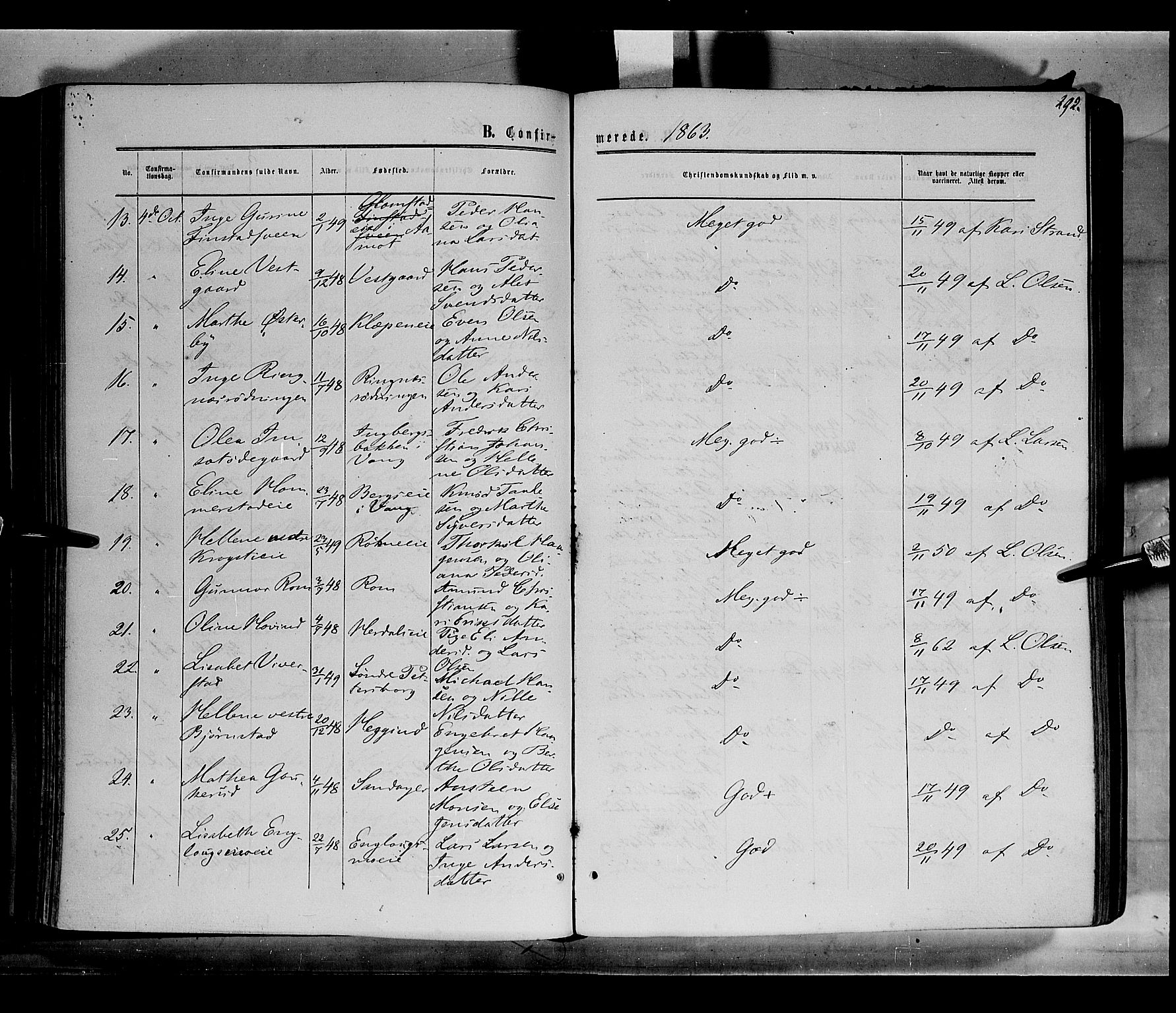 Løten prestekontor, AV/SAH-PREST-022/K/Ka/L0008: Parish register (official) no. 8, 1860-1877, p. 292