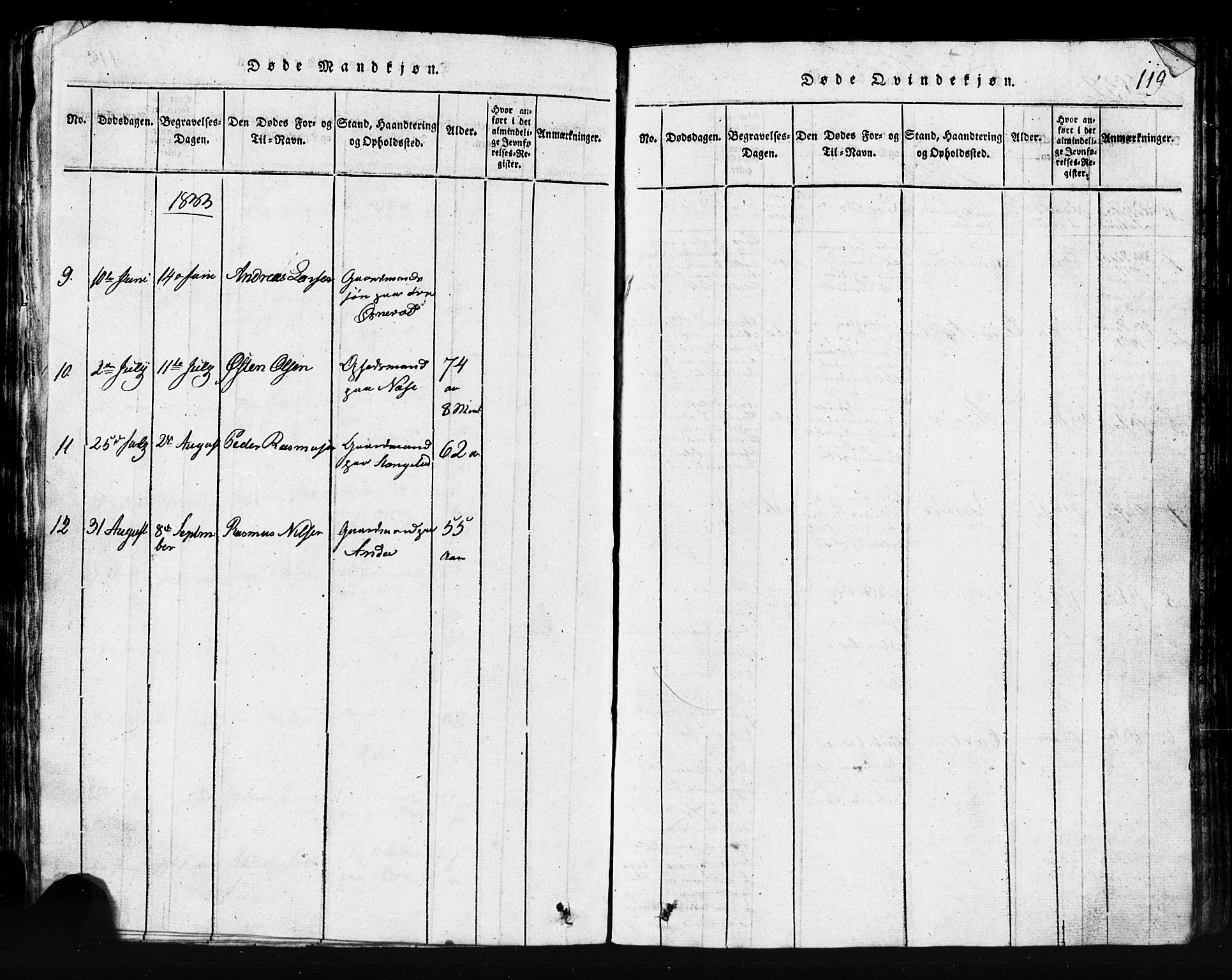 Klepp sokneprestkontor, AV/SAST-A-101803/001/3/30BB/L0001: Parish register (copy) no.  B 1, 1816-1859, p. 119