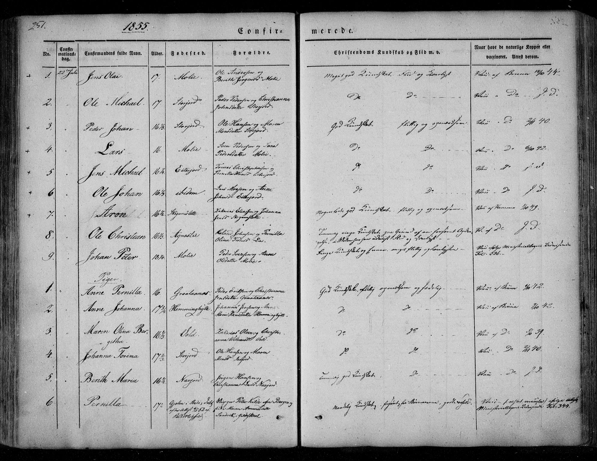 Ministerialprotokoller, klokkerbøker og fødselsregistre - Nordland, AV/SAT-A-1459/846/L0644: Parish register (official) no. 846A02, 1837-1872, p. 251