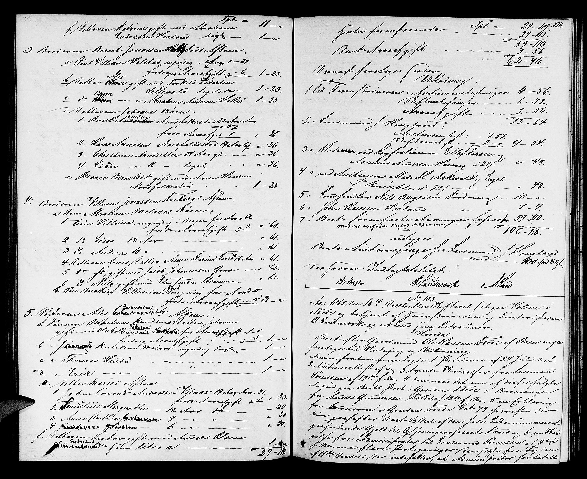 Sunnfjord tingrett, AV/SAB-A-3201/1/H/Hd/L0002: Skifteutlodningsprotokoll, 1861-1863, p. 223b-224a