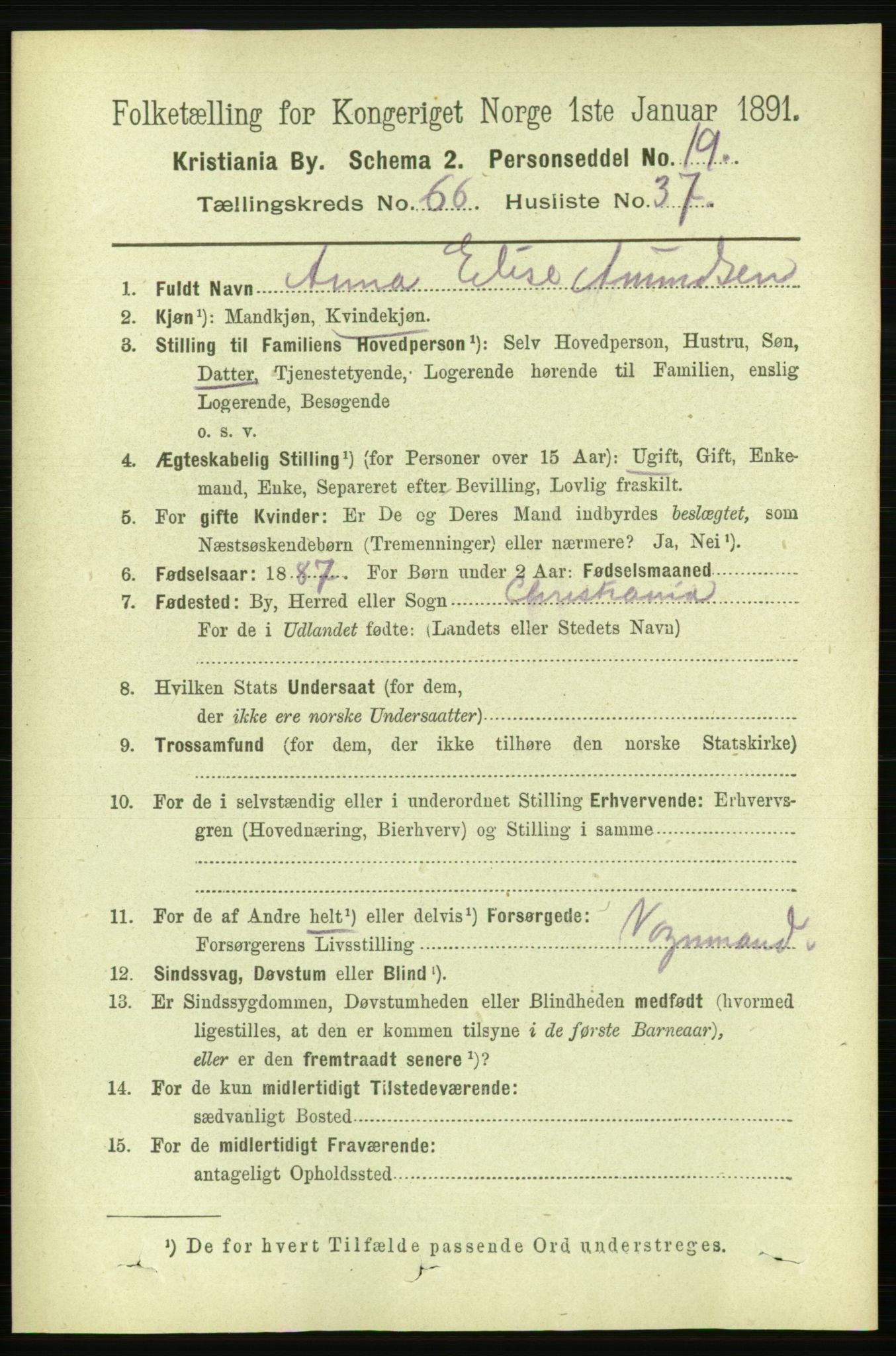 RA, 1891 census for 0301 Kristiania, 1891, p. 36357