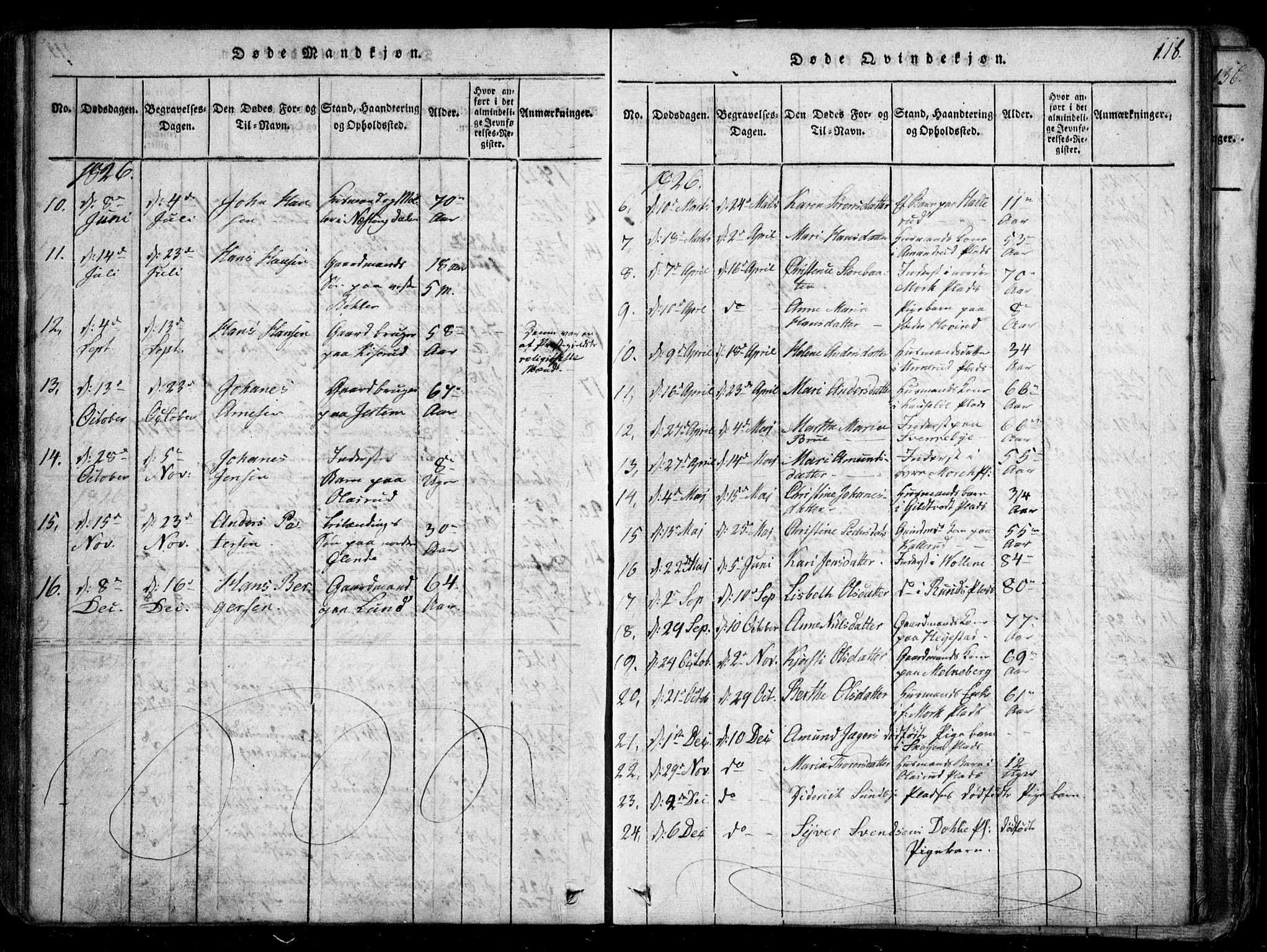 Spydeberg prestekontor Kirkebøker, AV/SAO-A-10924/G/Ga/L0001: Parish register (copy) no. I 1, 1814-1868, p. 116