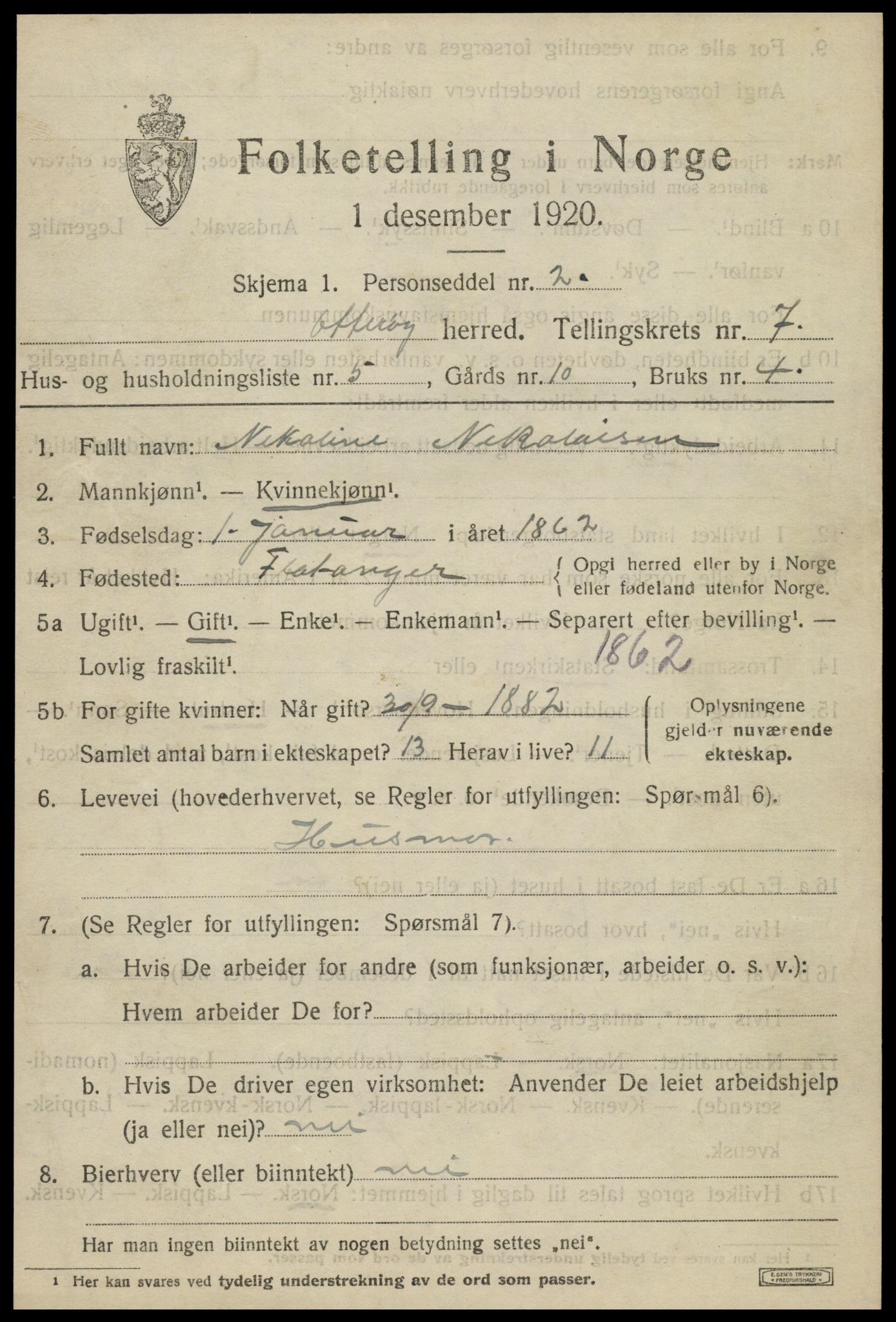 SAT, 1920 census for Otterøy, 1920, p. 2639