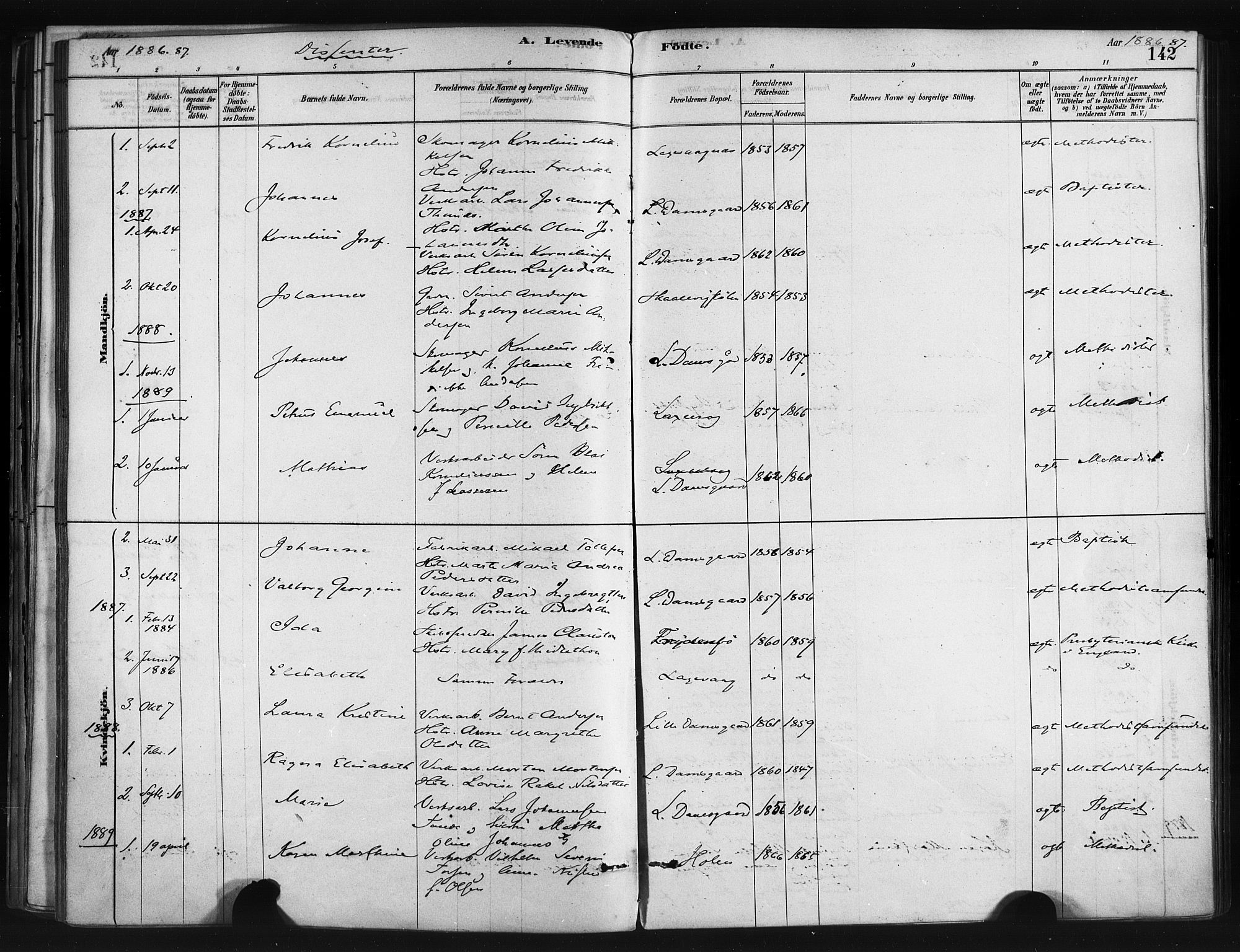 Askøy Sokneprestembete, AV/SAB-A-74101/H/Ha/Haa/Haae/L0002: Parish register (official) no. E 2, 1878-1891, p. 142