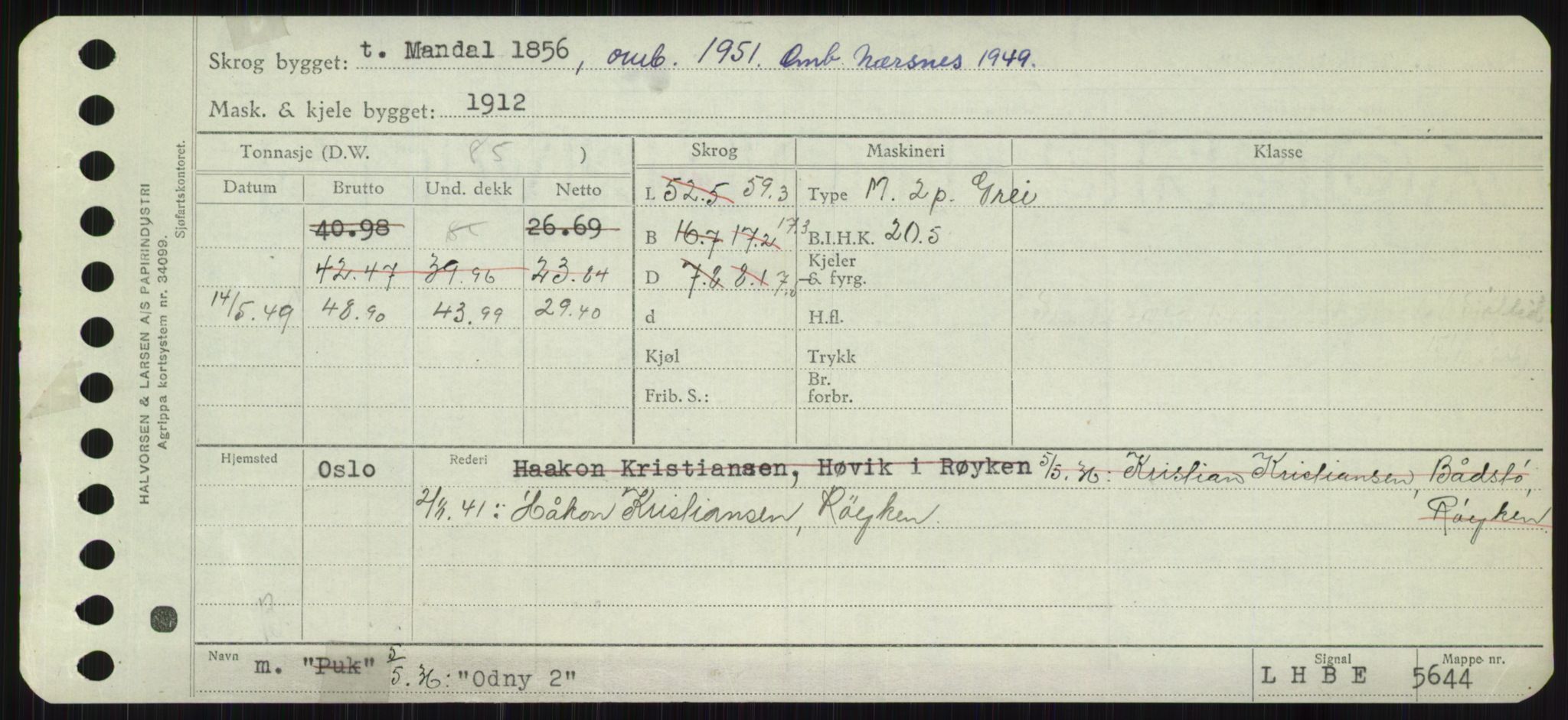 Sjøfartsdirektoratet med forløpere, Skipsmålingen, AV/RA-S-1627/H/Ha/L0004/0002: Fartøy, Mas-R / Fartøy, Odin-R, p. 13