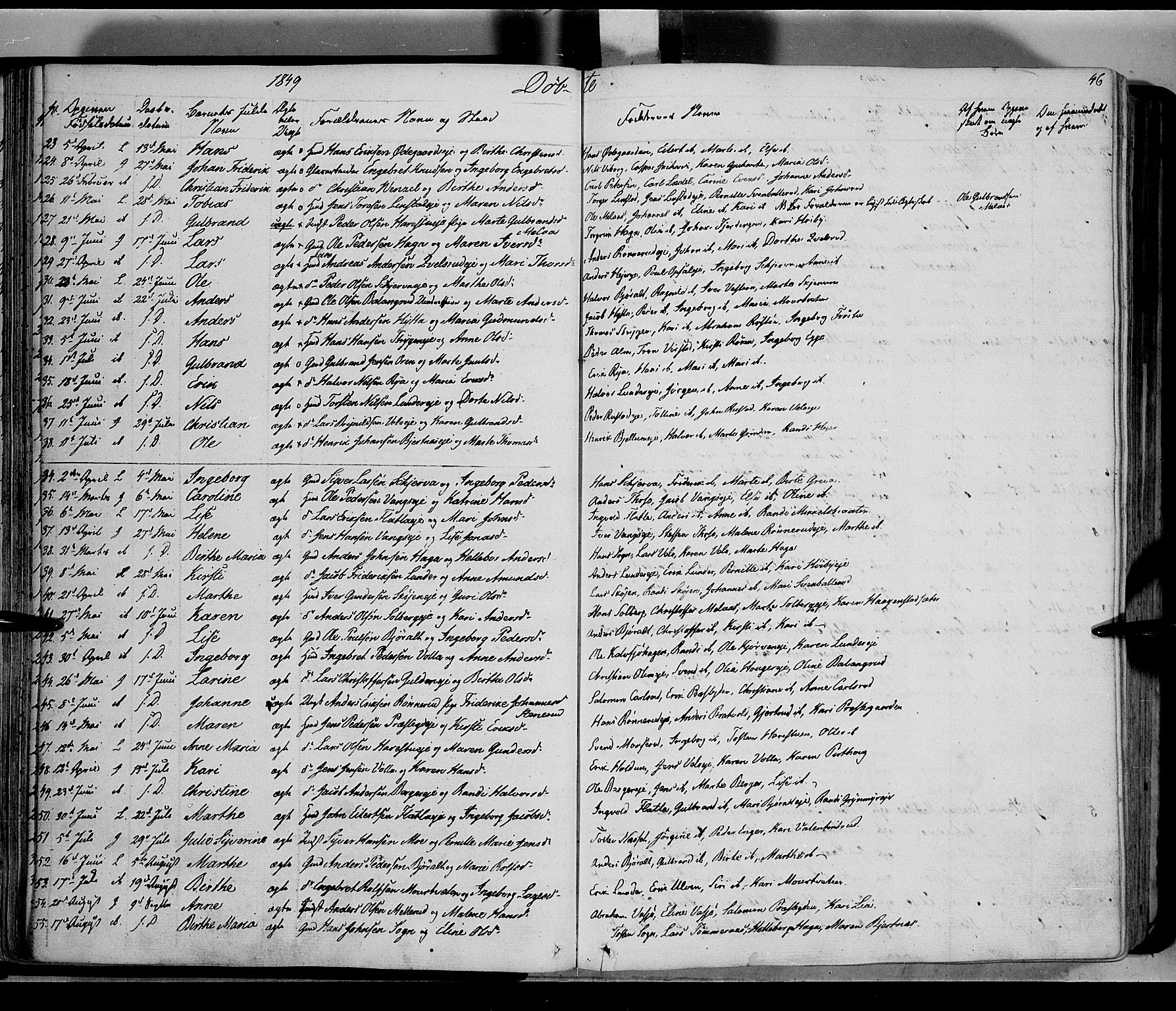 Jevnaker prestekontor, AV/SAH-PREST-116/H/Ha/Haa/L0006: Parish register (official) no. 6, 1837-1857, p. 46