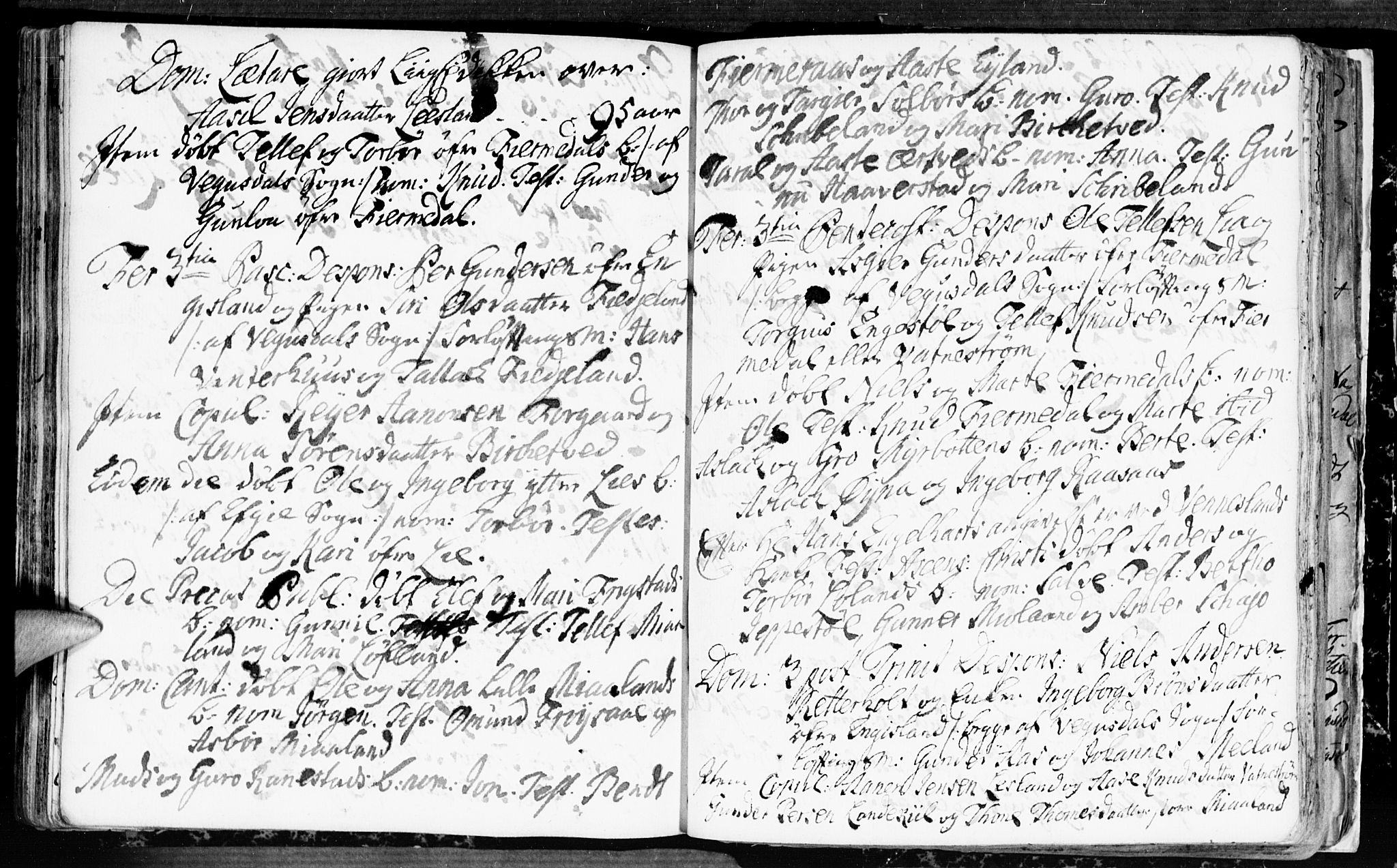 Evje sokneprestkontor, AV/SAK-1111-0008/F/Fa/Fac/L0001: Parish register (official) no. A 1, 1705-1764, p. 249-250