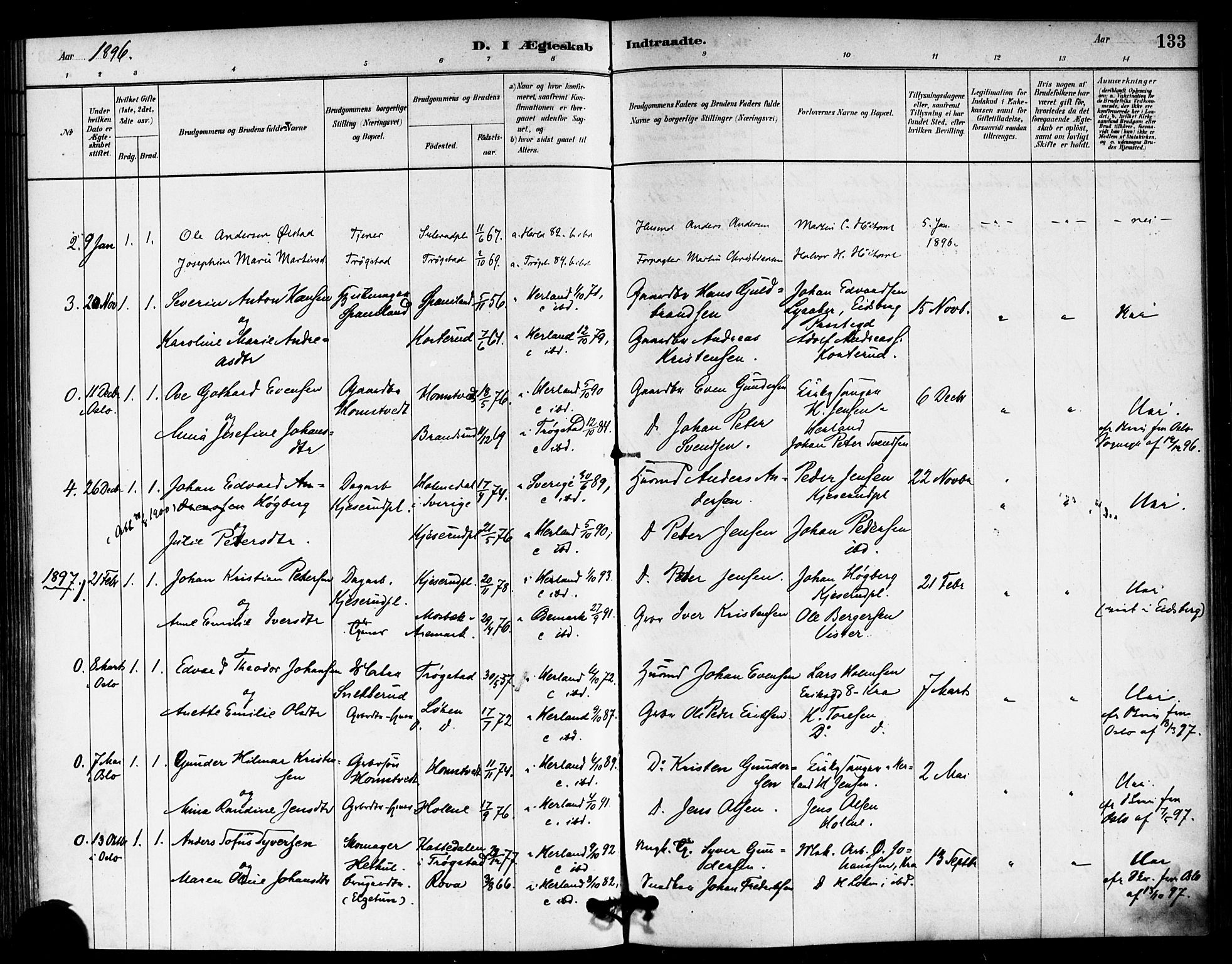 Eidsberg prestekontor Kirkebøker, SAO/A-10905/F/Fb/L0001: Parish register (official) no. II 1, 1879-1900, p. 133