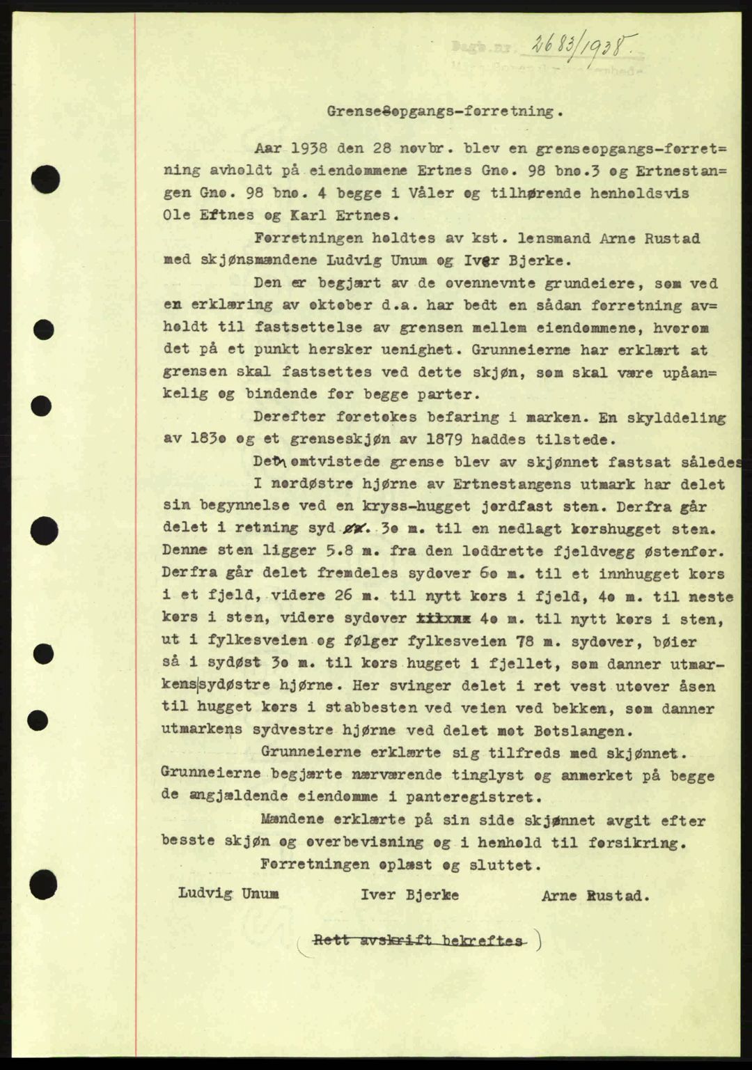 Moss sorenskriveri, SAO/A-10168: Mortgage book no. A5, 1938-1939, Diary no: : 2683/1938