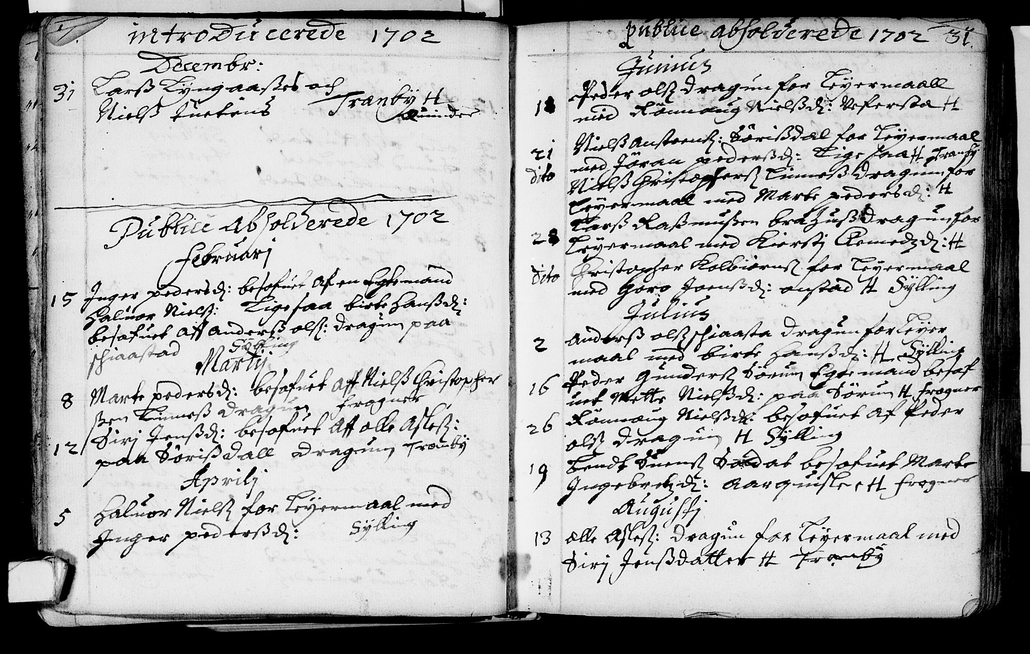 Lier kirkebøker, AV/SAKO-A-230/F/Fa/L0002: Parish register (official) no. I 2, 1701-1726, p. 30-31