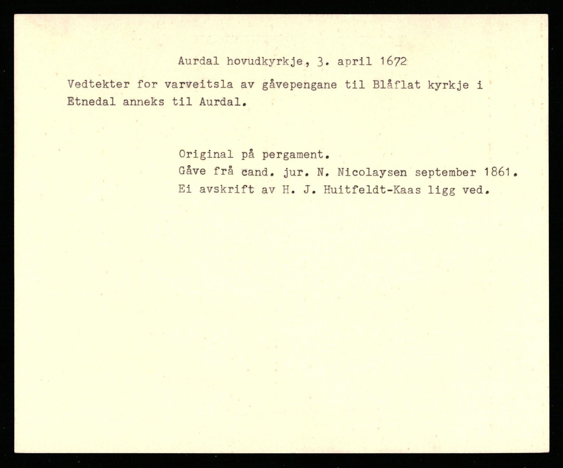 Riksarkivets diplomsamling, AV/RA-EA-5965/F35/F35c/L0011: Riksarkivets diplomer, pergament, 1672-1823, p. 1