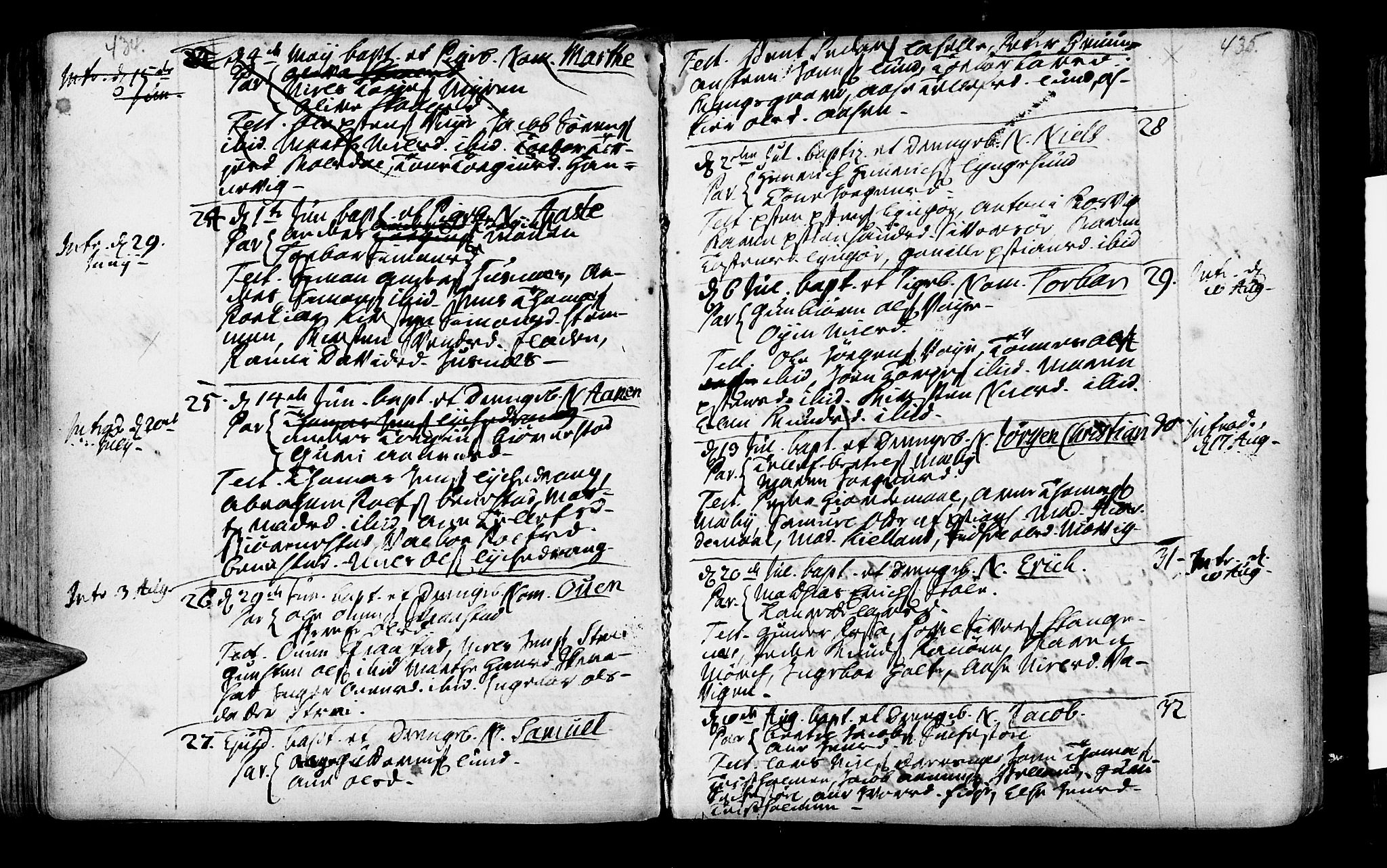 Oddernes sokneprestkontor, AV/SAK-1111-0033/F/Fa/Faa/L0002: Parish register (official) no. A 2, 1719-1764, p. 434-435