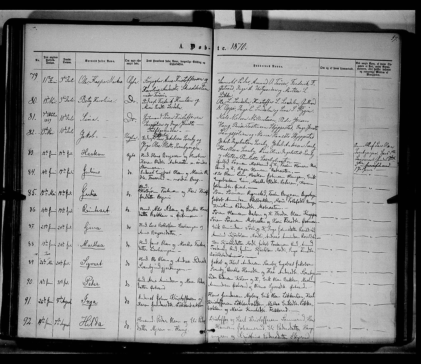 Nord-Odal prestekontor, AV/SAH-PREST-032/H/Ha/Haa/L0004: Parish register (official) no. 4, 1866-1873, p. 57