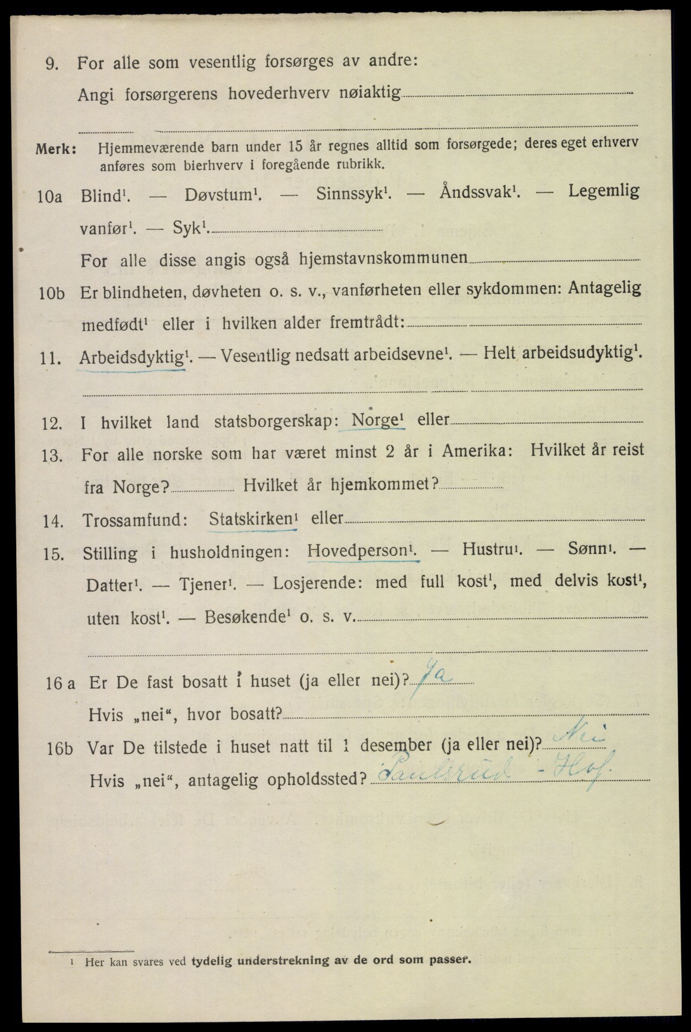 SAH, 1920 census for Hof, 1920, p. 4750