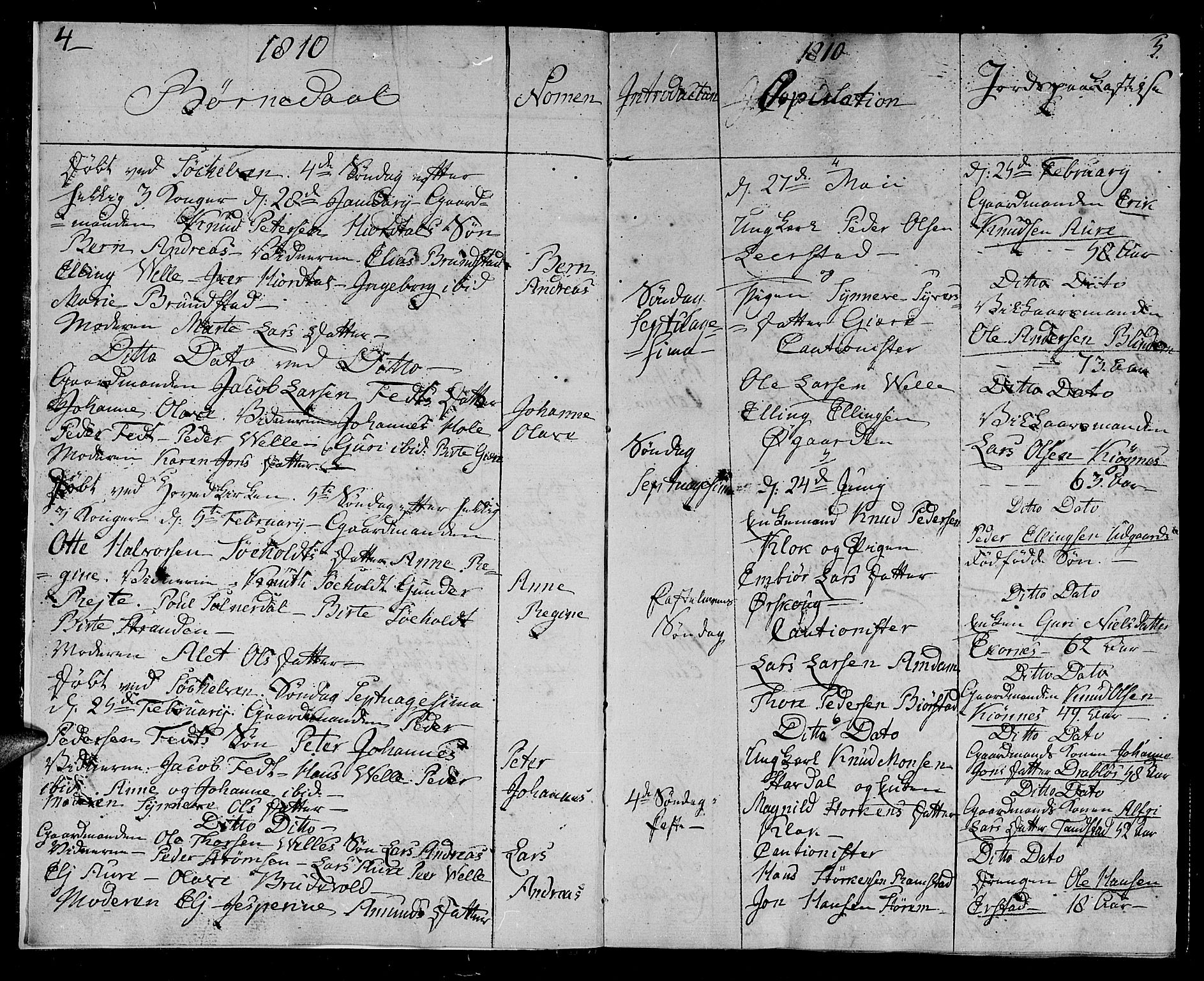 Ministerialprotokoller, klokkerbøker og fødselsregistre - Møre og Romsdal, SAT/A-1454/522/L0309: Parish register (official) no. 522A04, 1810-1816, p. 4-5