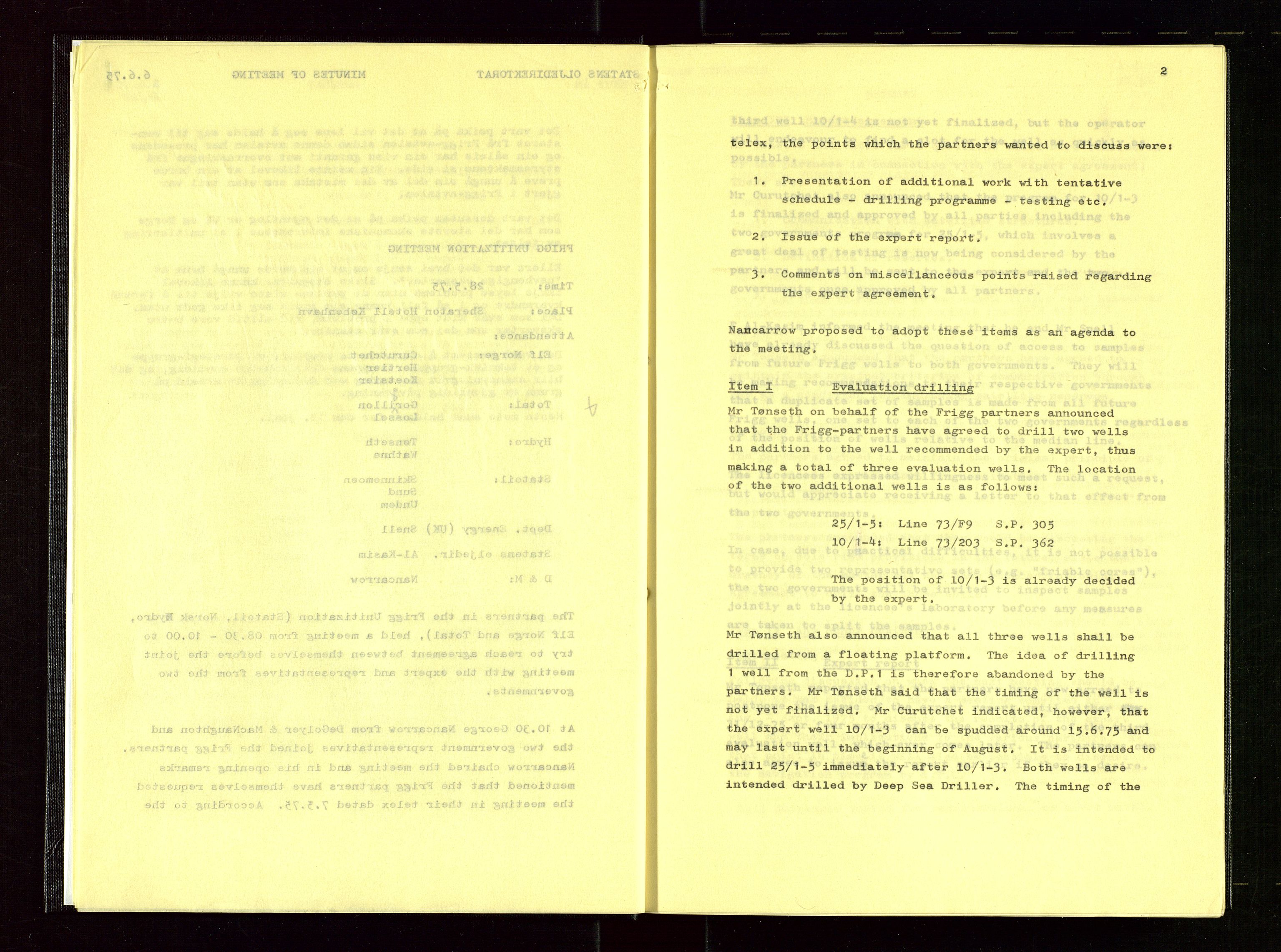 Oljedirektoratet, AV/SAST-A-101366/Aa/L0004: Referatprotokoller, 1975