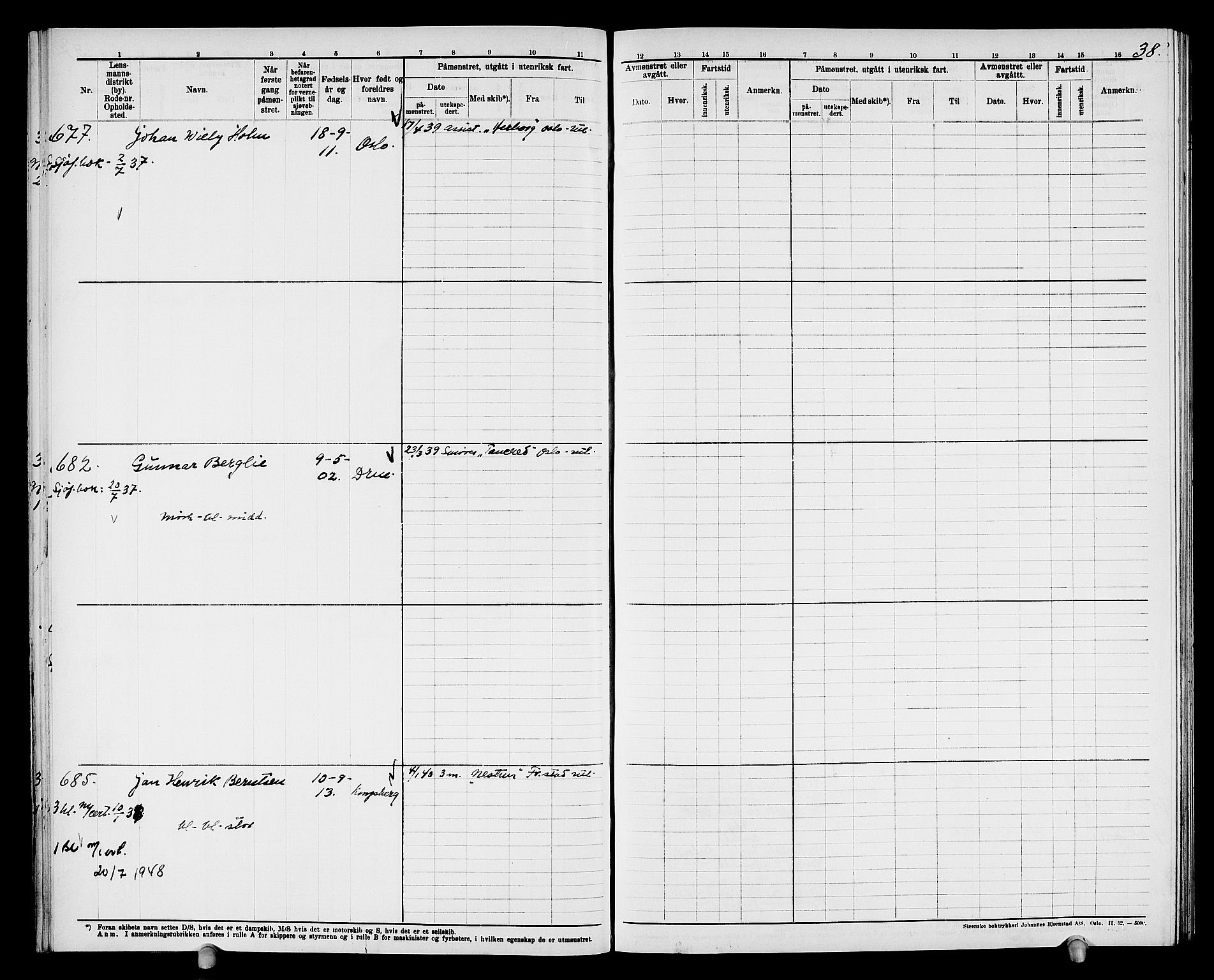 Drammen innrulleringsdistrikt, AV/SAKO-A-781/F/Fd/L0004: Maskinist- og fyrbøterrulle, 1904-1948, p. 44