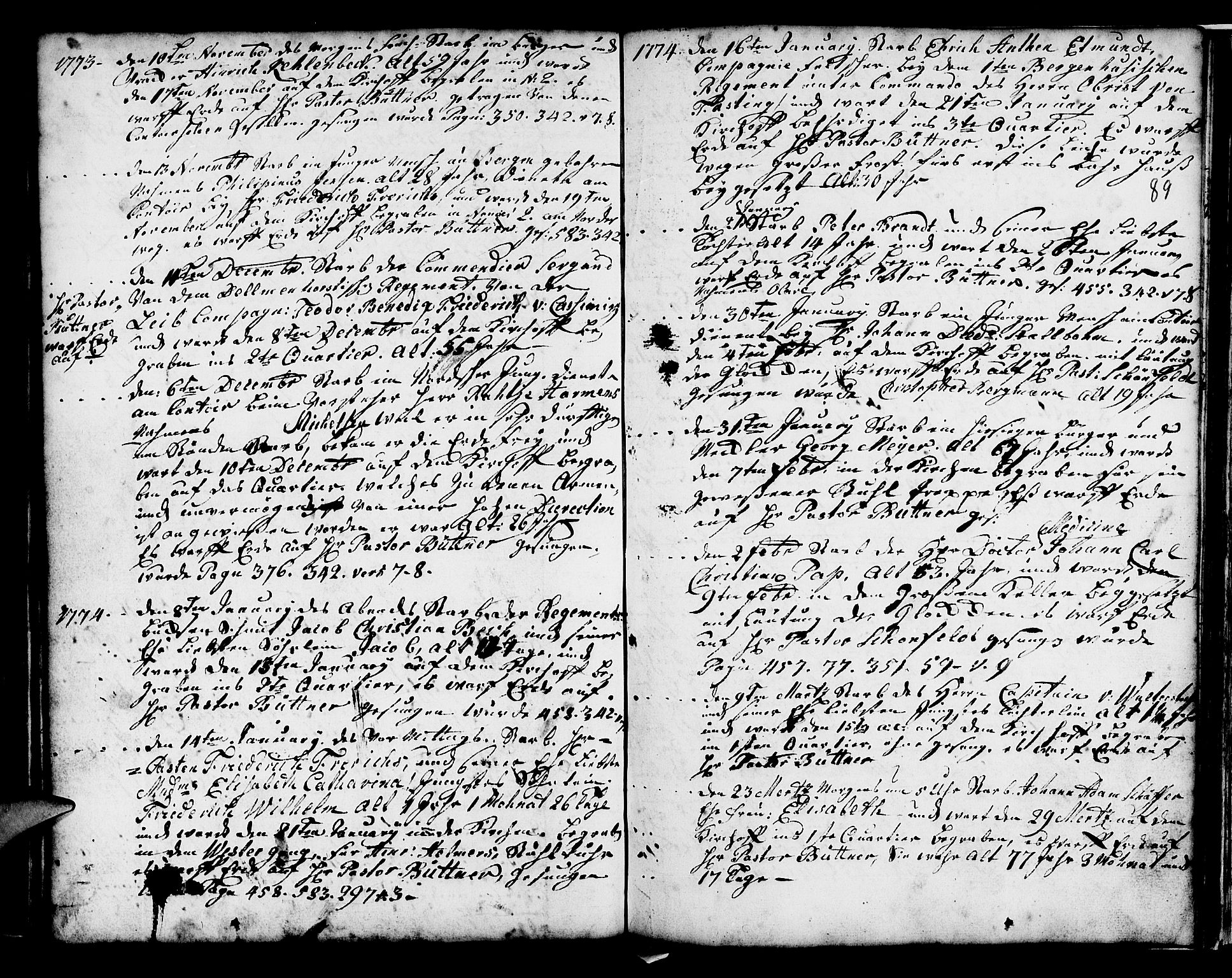 Mariakirken Sokneprestembete, SAB/A-76901/H/Haa/L0001: Parish register (official) no. A 1, 1740-1784, p. 89