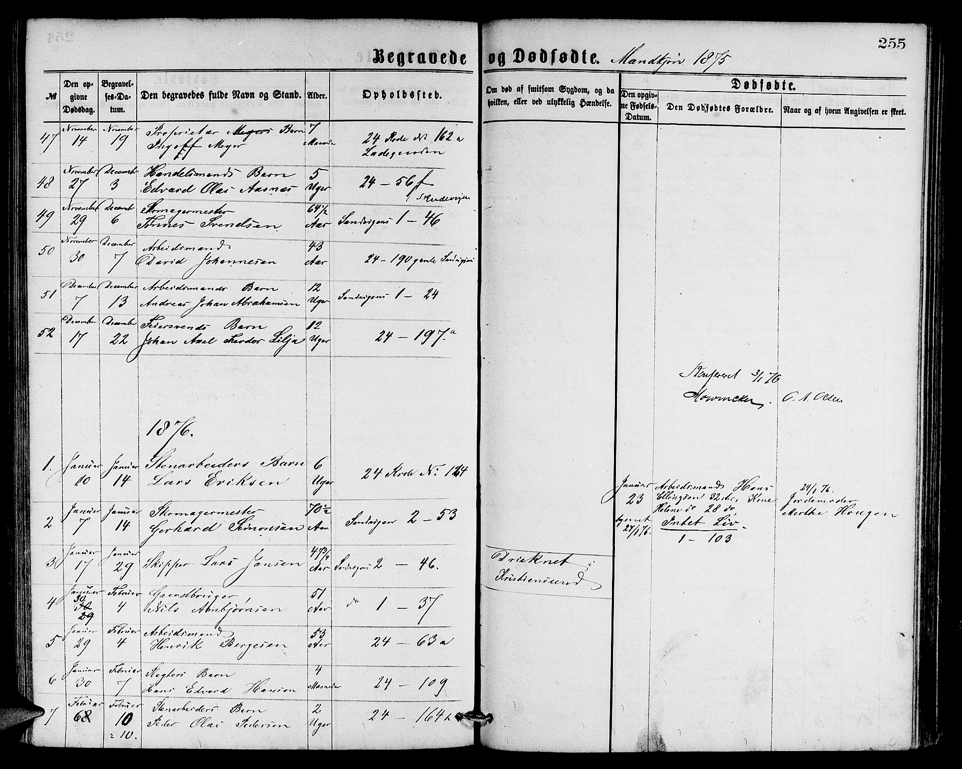 Sandviken Sokneprestembete, SAB/A-77601/H/Hb: Parish register (copy) no. A 1, 1867-1879, p. 255