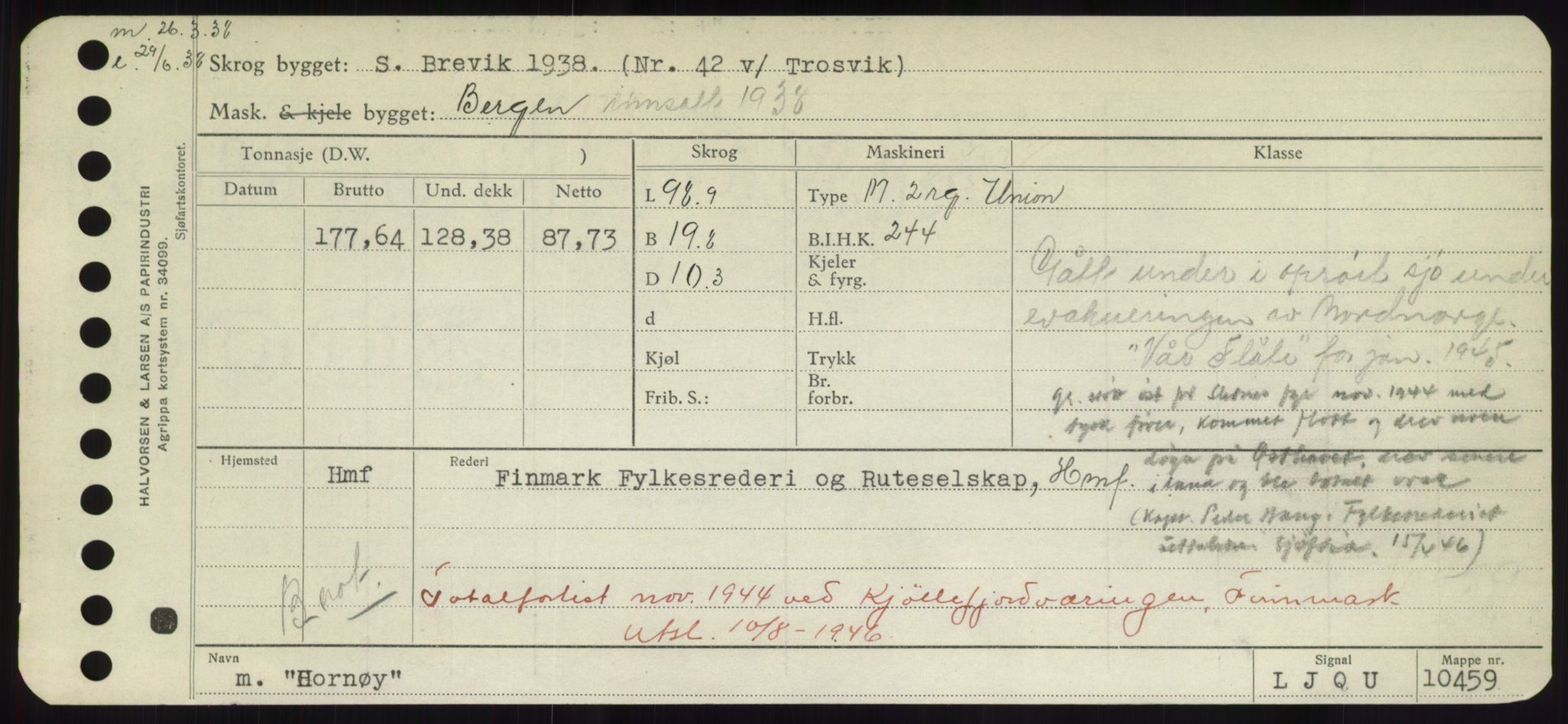 Sjøfartsdirektoratet med forløpere, Skipsmålingen, RA/S-1627/H/Hd/L0017: Fartøy, Holi-Hå, p. 97