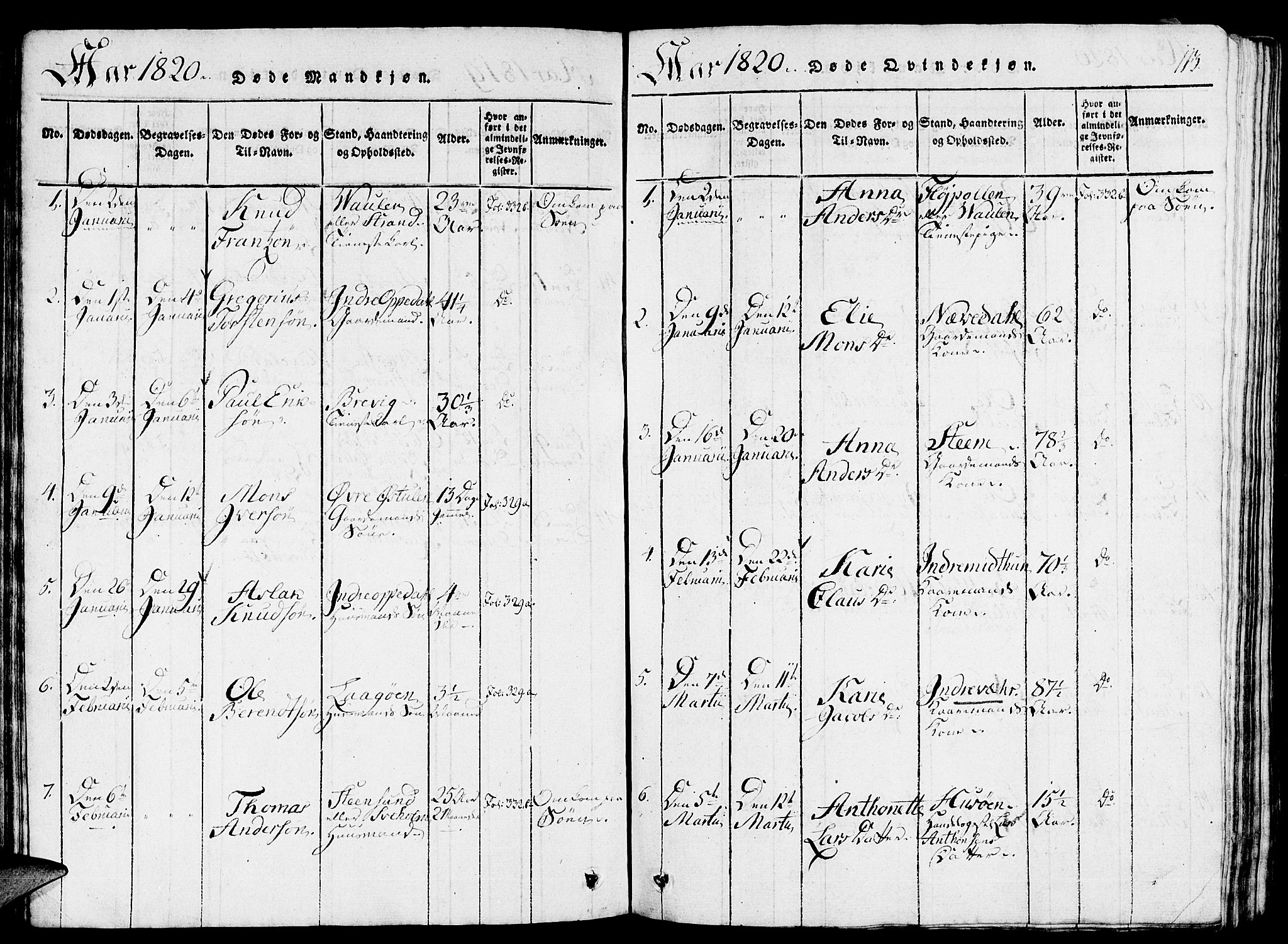 Gulen sokneprestembete, AV/SAB-A-80201/H/Haa/Haaa/L0018: Parish register (official) no. A 18, 1816-1825, p. 113