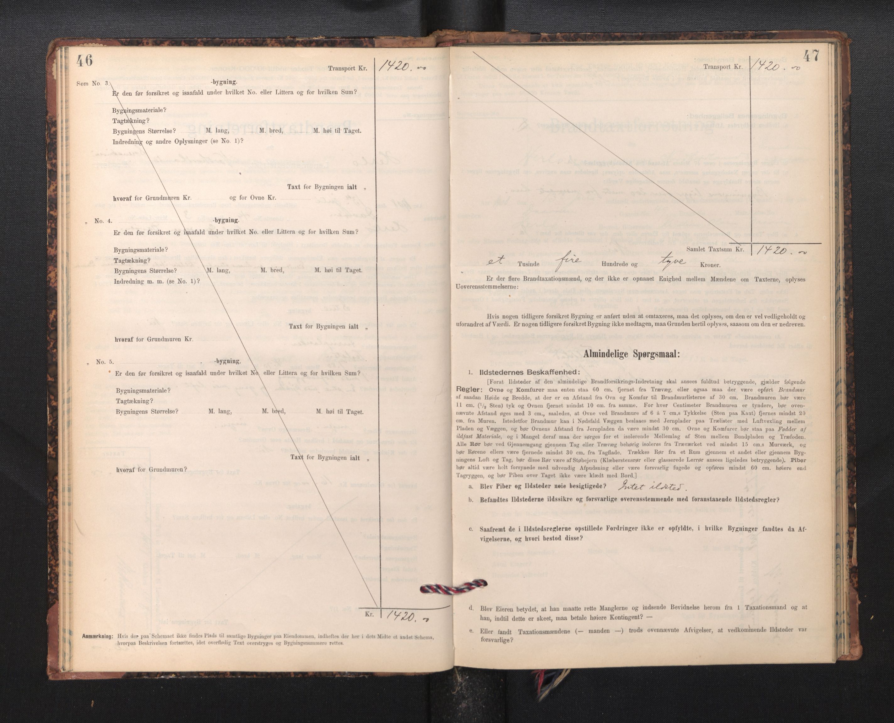 Lensmannen i Herdla, SAB/A-32901/0012/L0003:  Branntakstprotokoll skjematakst, 1897-1916, p. 46-47