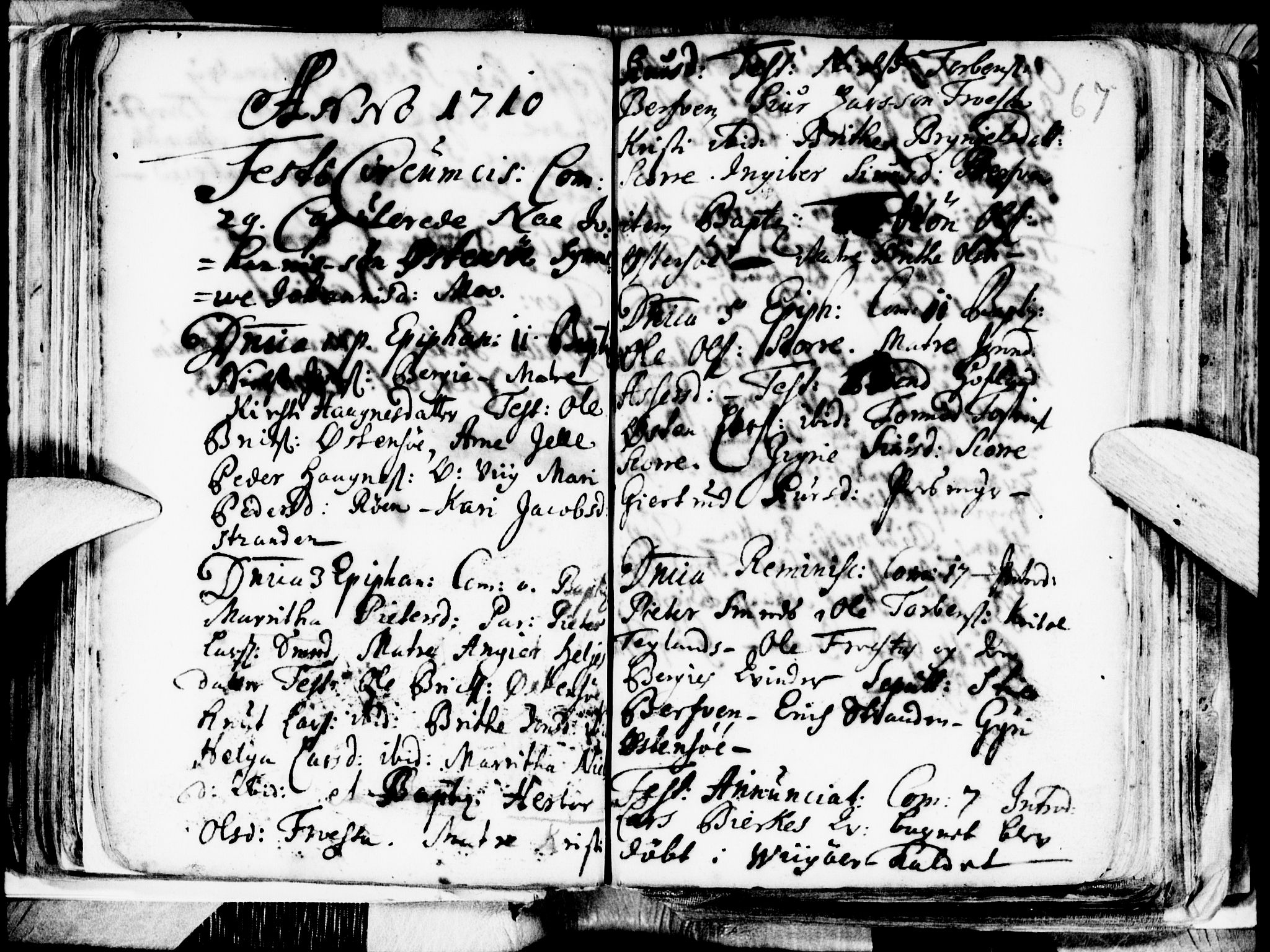 Kvam sokneprestembete, SAB/A-76201/H/Haa: Parish register (official) no. A 1, 1690-1741, p. 67