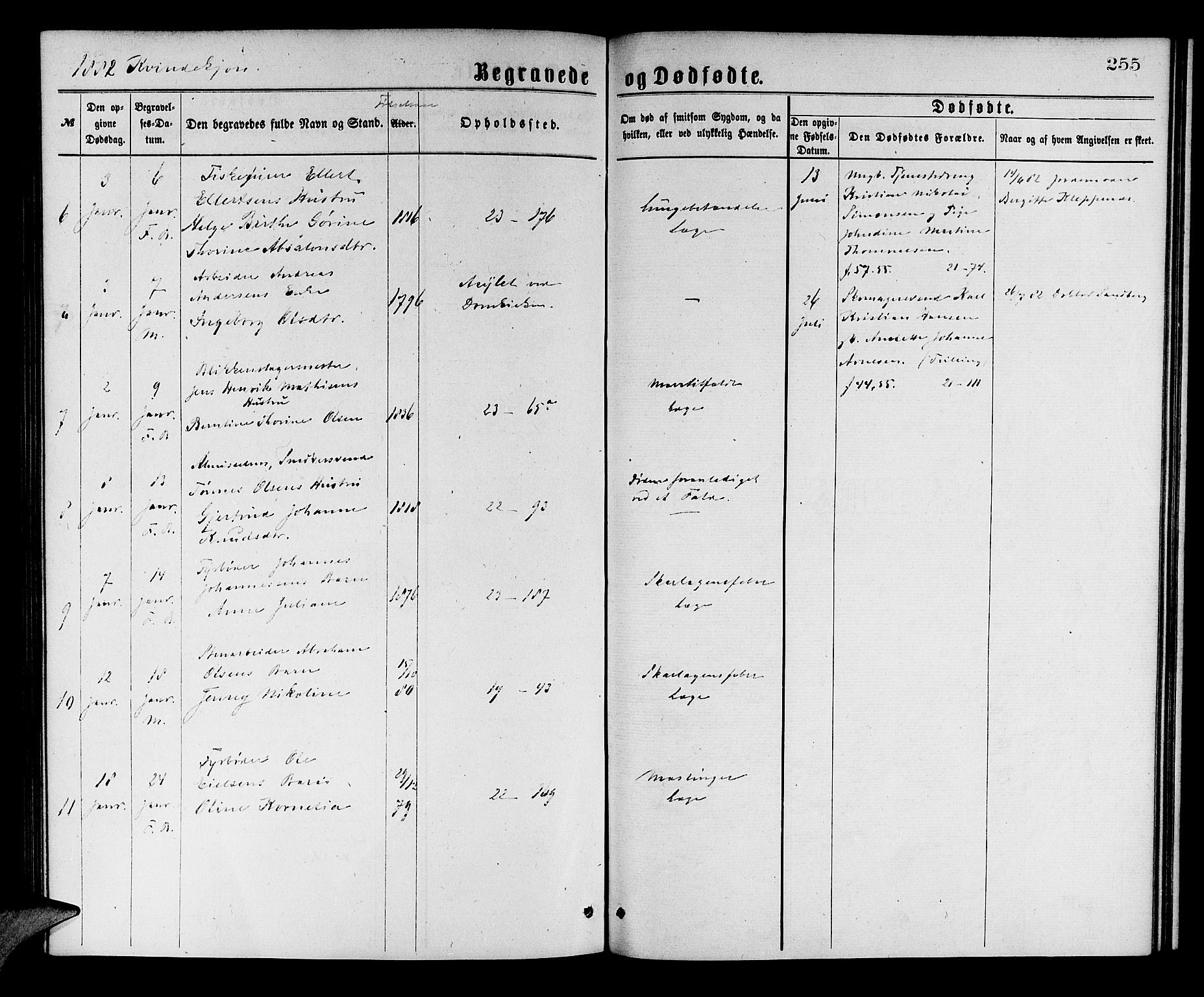 Korskirken sokneprestembete, AV/SAB-A-76101/H/Hab: Parish register (copy) no. E 3, 1871-1883, p. 255