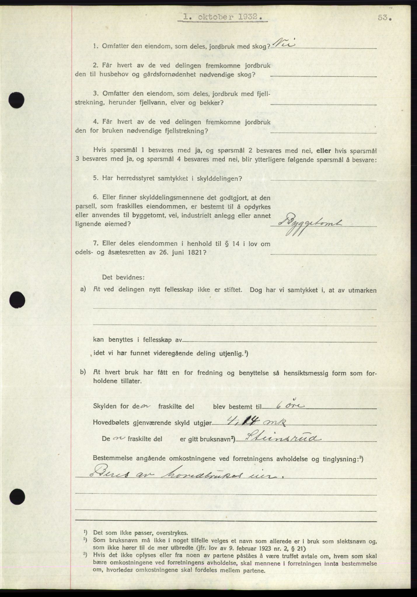 Romsdal sorenskriveri, AV/SAT-A-4149/1/2/2C/L0062: Mortgage book no. 56, 1932-1933, Deed date: 01.10.1932