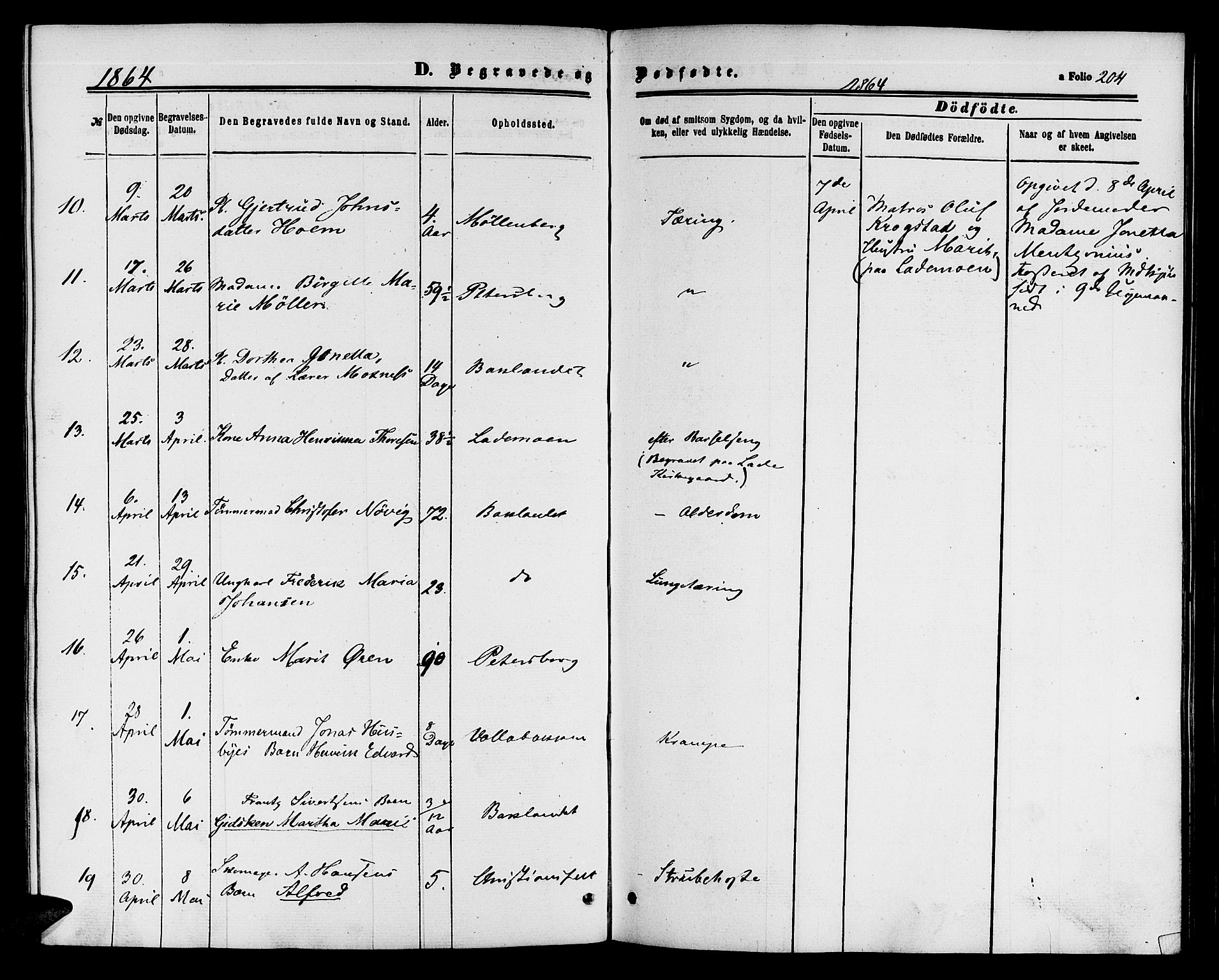 Ministerialprotokoller, klokkerbøker og fødselsregistre - Sør-Trøndelag, AV/SAT-A-1456/604/L0185: Parish register (official) no. 604A06, 1861-1865, p. 204