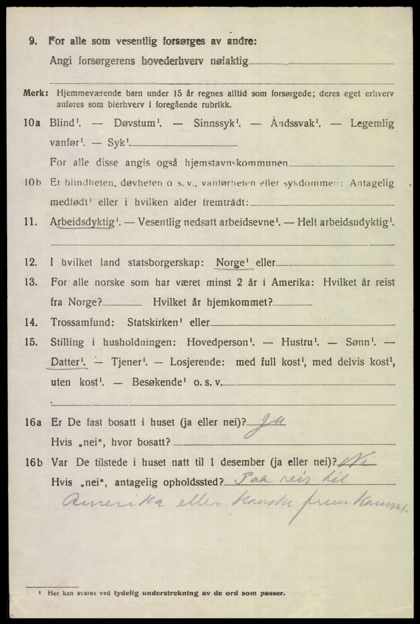 SAK, 1920 census for Herad, 1920, p. 1041