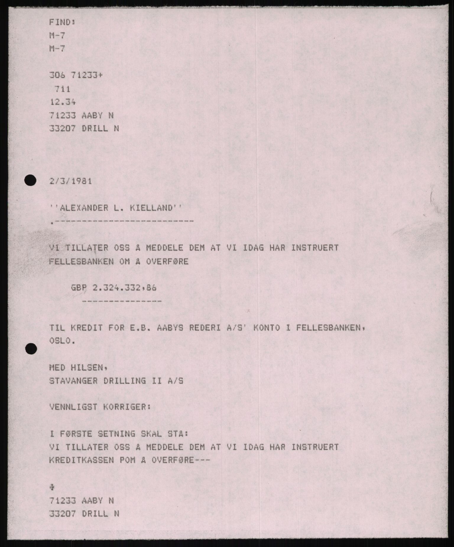 Pa 1503 - Stavanger Drilling AS, AV/SAST-A-101906/D/L0006: Korrespondanse og saksdokumenter, 1974-1984, p. 392