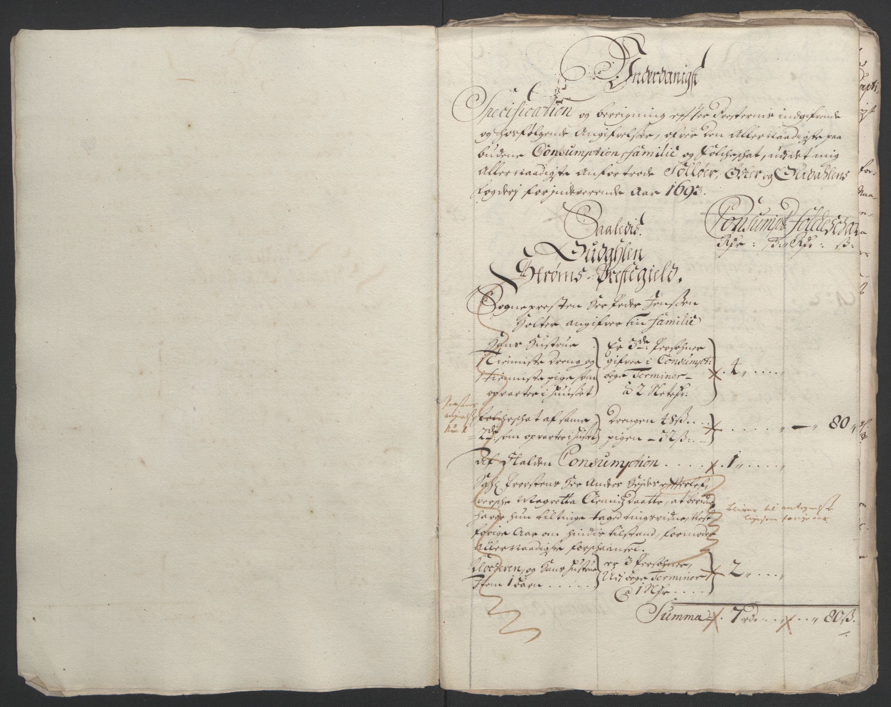 Rentekammeret inntil 1814, Reviderte regnskaper, Fogderegnskap, RA/EA-4092/R13/L0831: Fogderegnskap Solør, Odal og Østerdal, 1693, p. 215