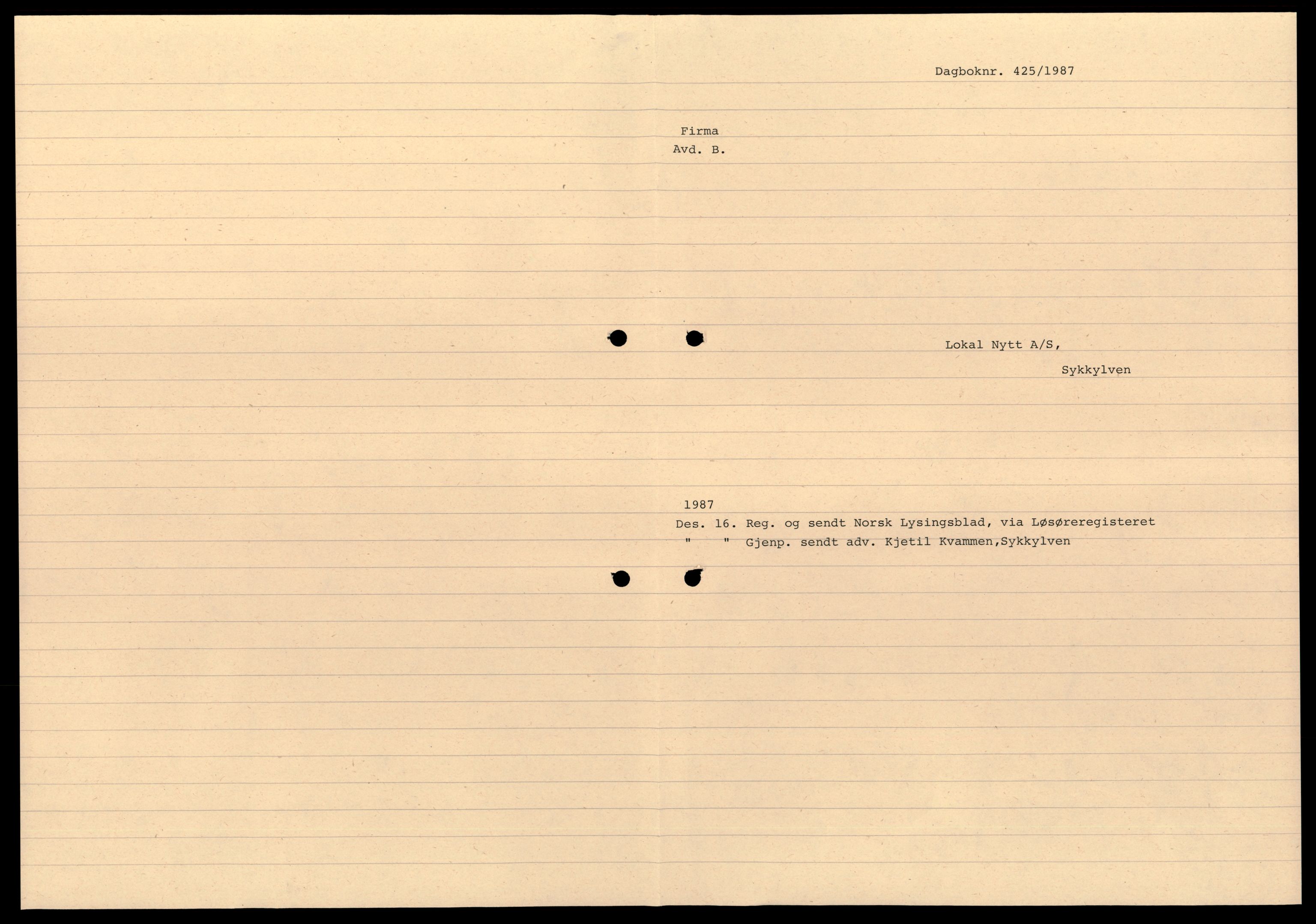 Nordre Sunnmøre sorenskriveri, AV/SAT-A-0006/2/J/Jd/Jde/L0036: Bilag. Aksjeselskap, L-M, 1944-1990, p. 1