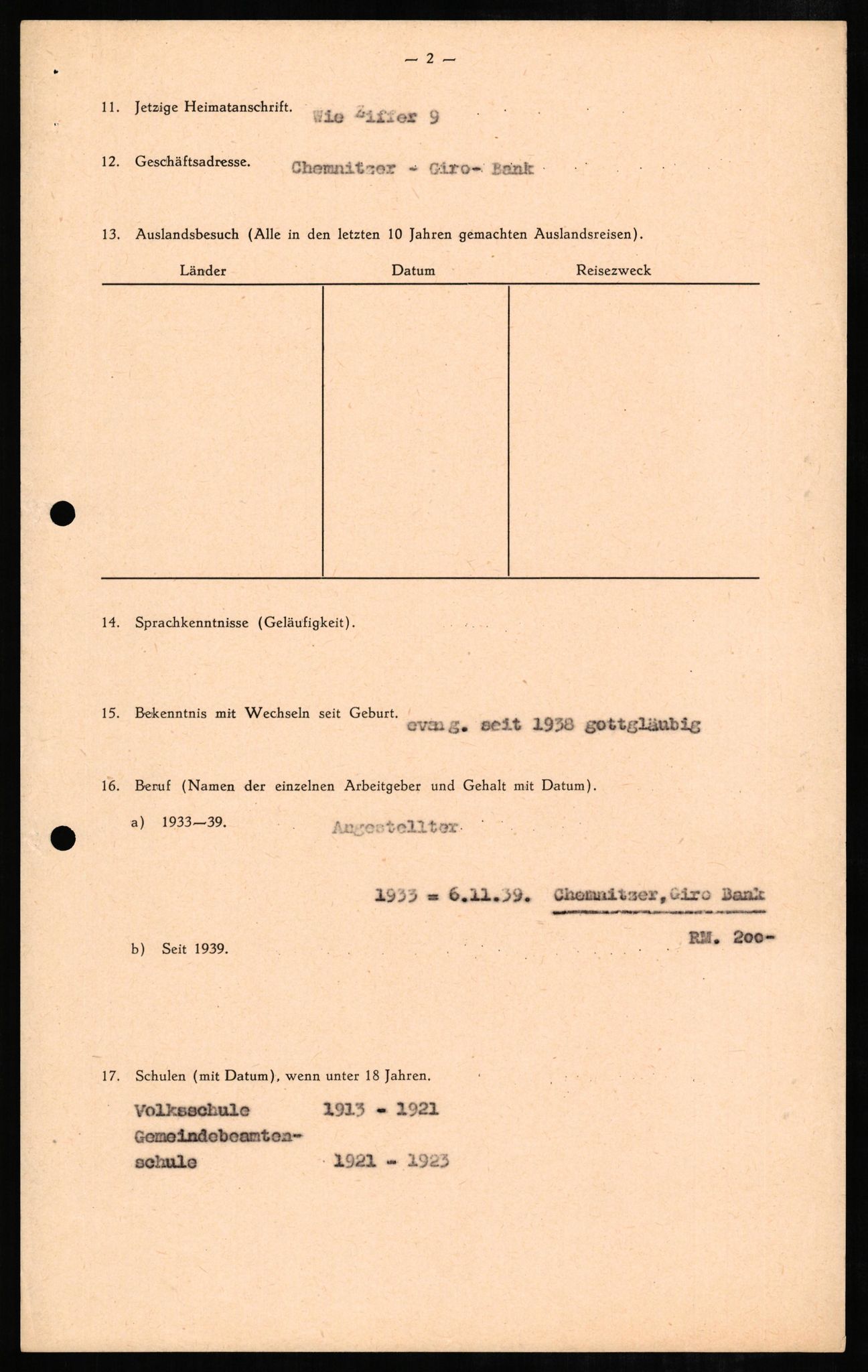 Forsvaret, Forsvarets overkommando II, AV/RA-RAFA-3915/D/Db/L0006: CI Questionaires. Tyske okkupasjonsstyrker i Norge. Tyskere., 1945-1946, p. 167