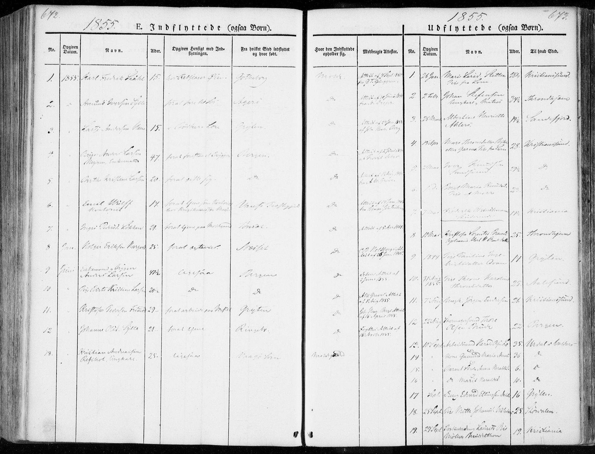 Ministerialprotokoller, klokkerbøker og fødselsregistre - Møre og Romsdal, SAT/A-1454/558/L0689: Parish register (official) no. 558A03, 1843-1872, p. 672-673