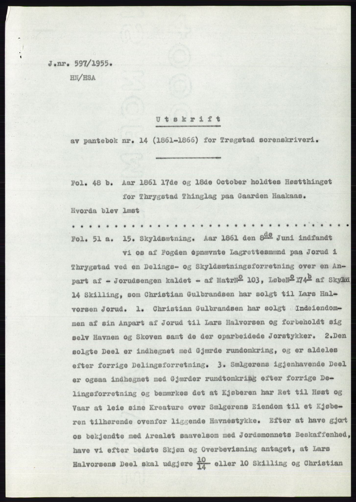 Statsarkivet i Oslo, SAO/A-10621/Z/Zd/L0002: Avskrifter, j.nr 5-691/1955, 1955, p. 403