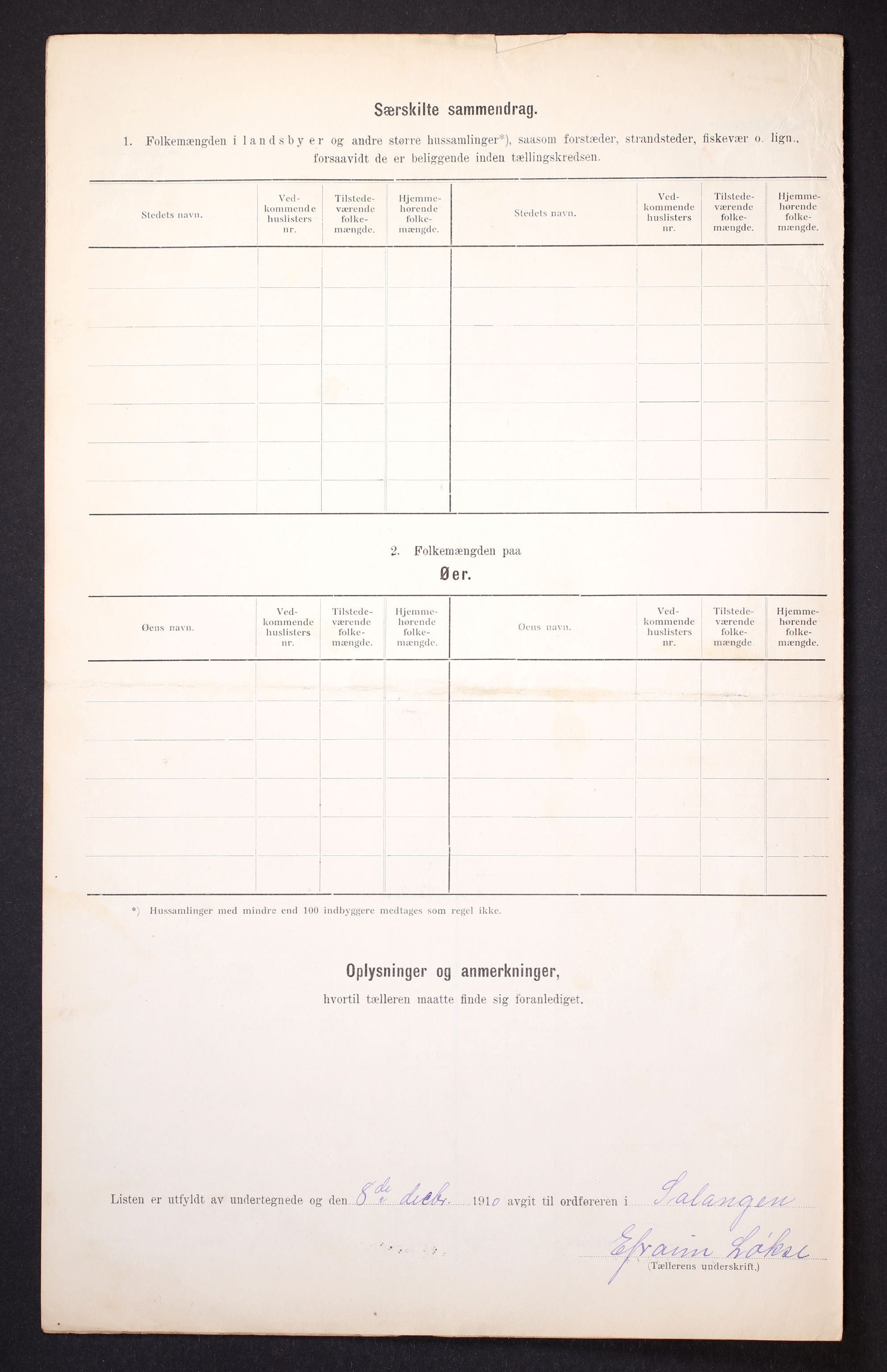 RA, 1910 census for Salangen, 1910, p. 39