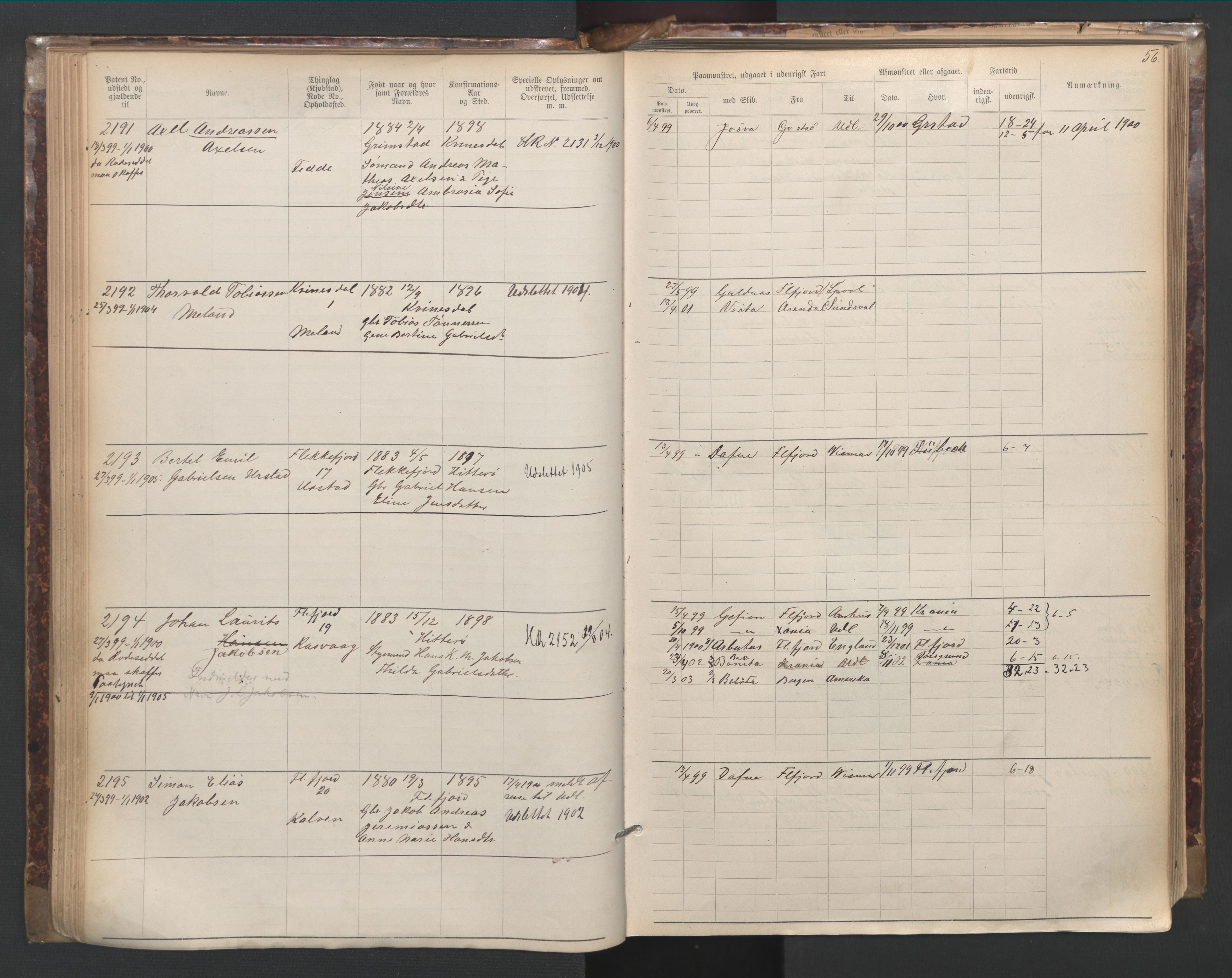 Flekkefjord mønstringskrets, SAK/2031-0018/F/Fa/L0003: Annotasjonsrulle nr 1921-2963 med register, N-3, 1892-1948, p. 86