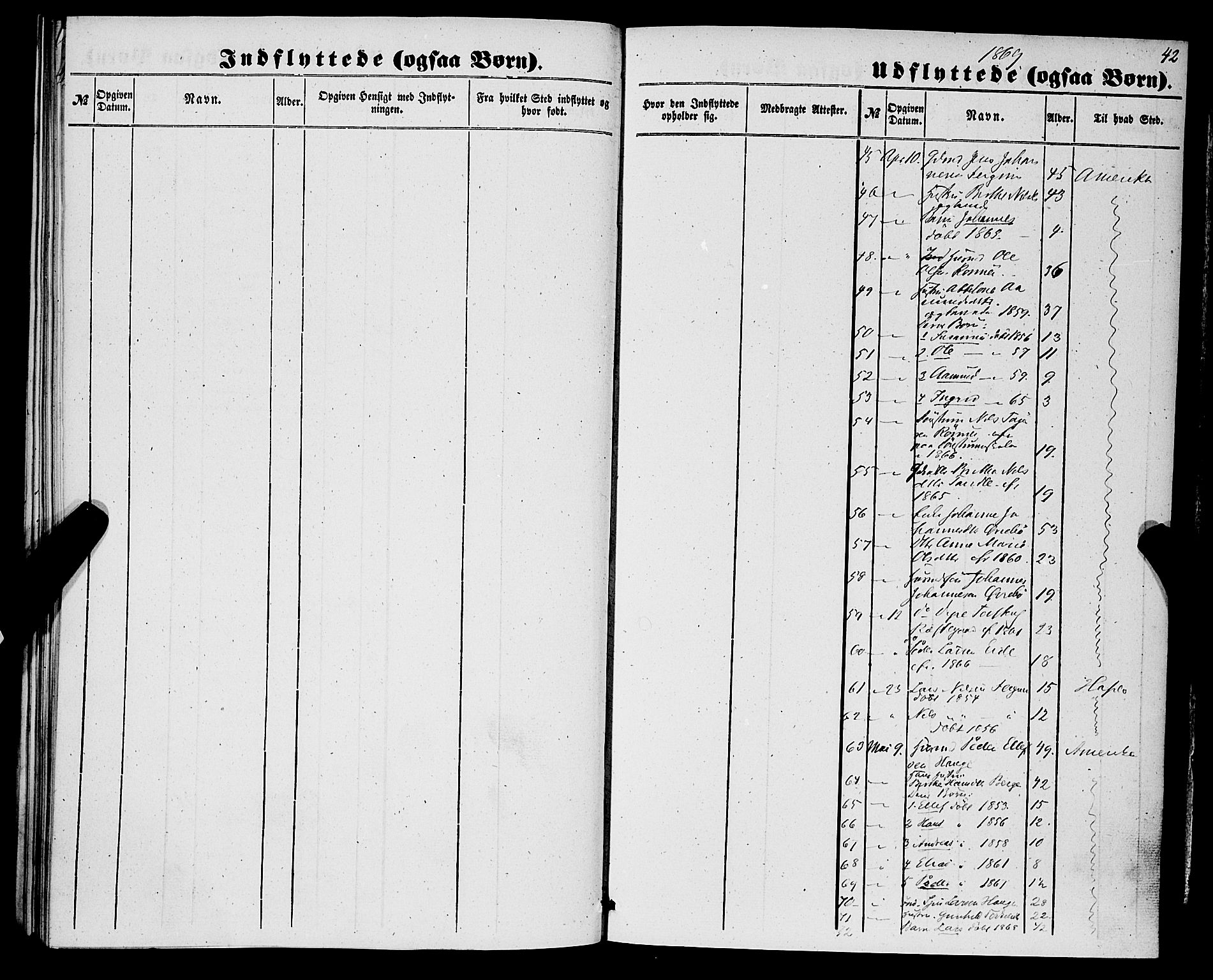 Luster sokneprestembete, AV/SAB-A-81101/H/Haa/Haaa/L0009: Parish register (official) no. A 9, 1856-1871, p. 42