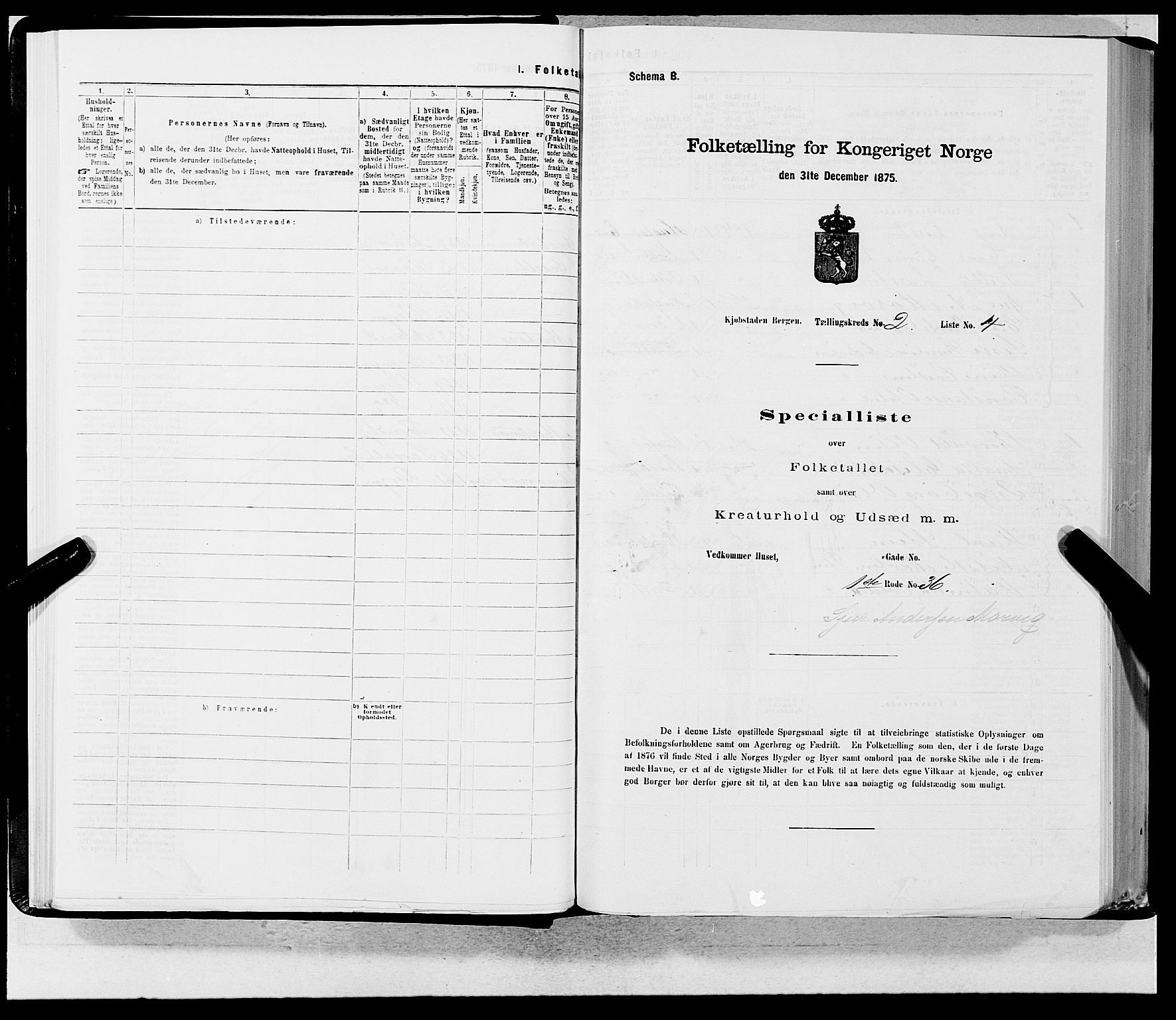 SAB, 1875 census for 1301 Bergen, 1875, p. 63