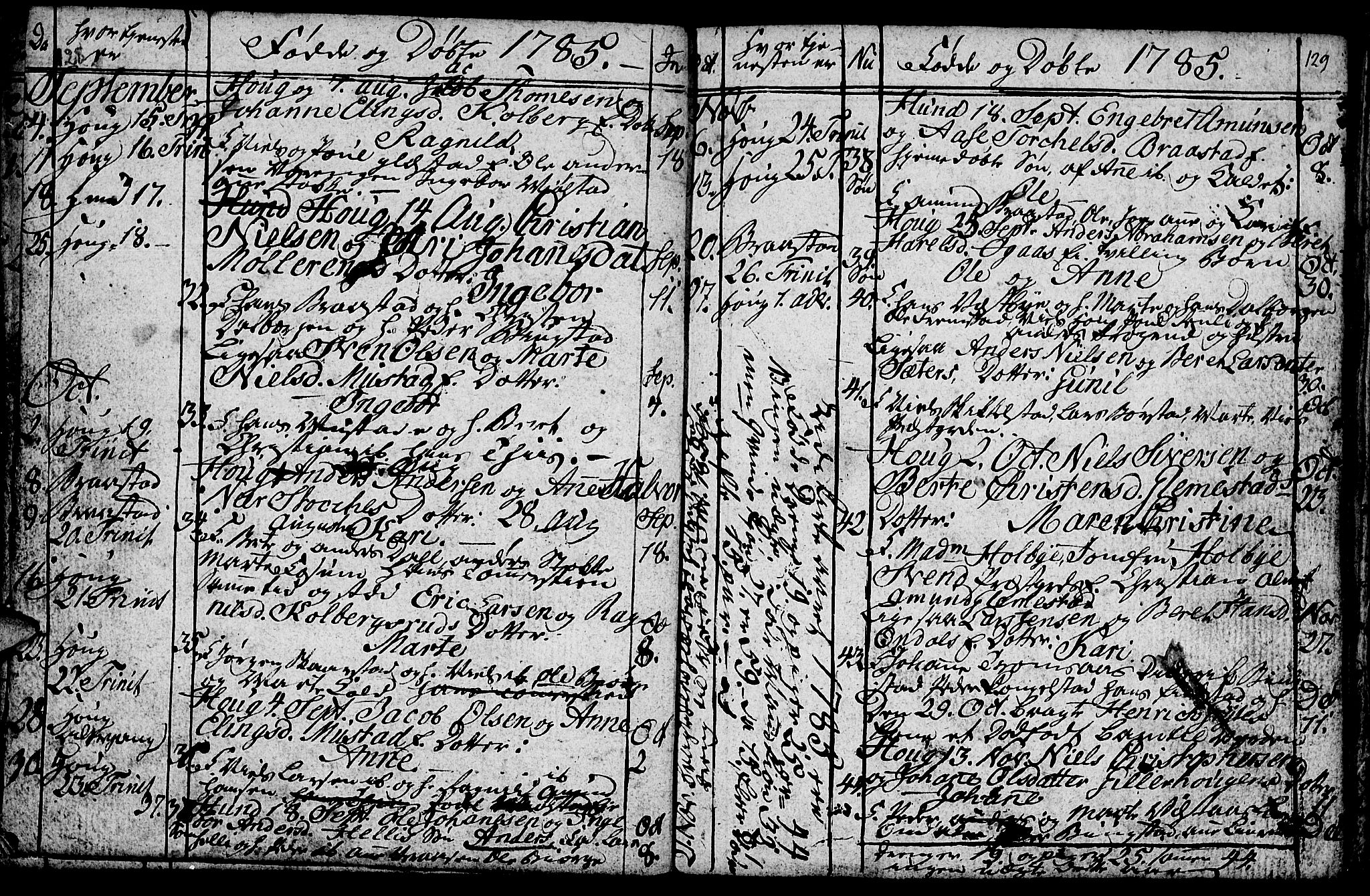 Vardal prestekontor, SAH/PREST-100/H/Ha/Hab/L0001: Parish register (copy) no. 1, 1771-1790, p. 128-129