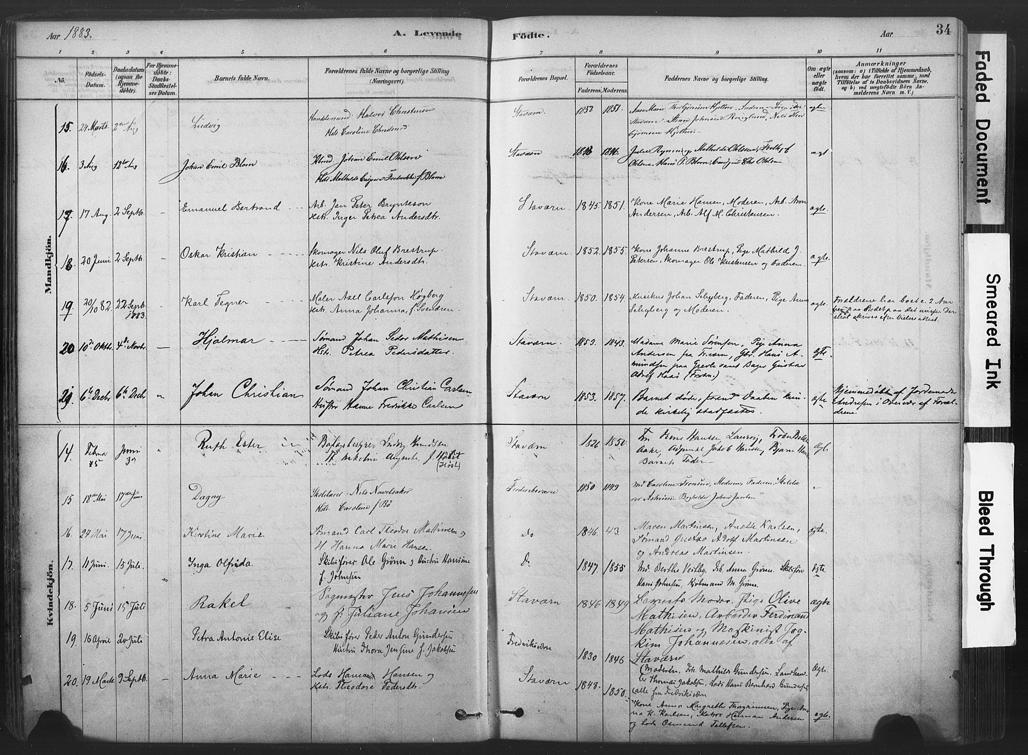 Stavern kirkebøker, AV/SAKO-A-318/F/Fa/L0008: Parish register (official) no. 8, 1878-1905, p. 34