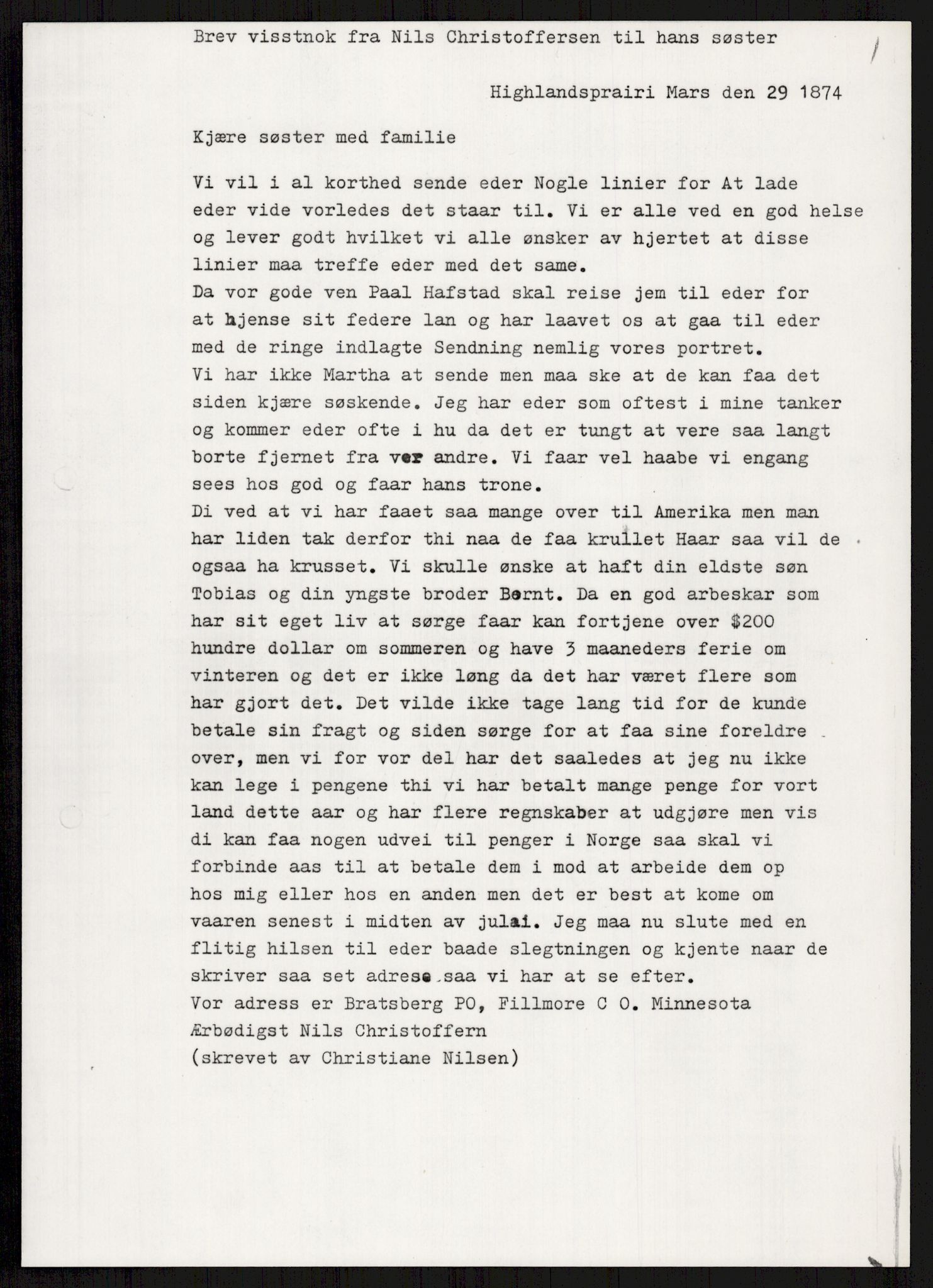 Samlinger til kildeutgivelse, Amerikabrevene, AV/RA-EA-4057/F/L0005: Innlån fra Akershus: Breen - Hilton, 1838-1914, p. 6