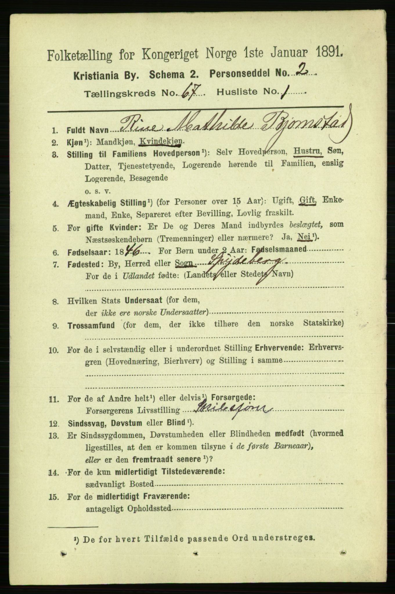 RA, 1891 census for 0301 Kristiania, 1891, p. 36432