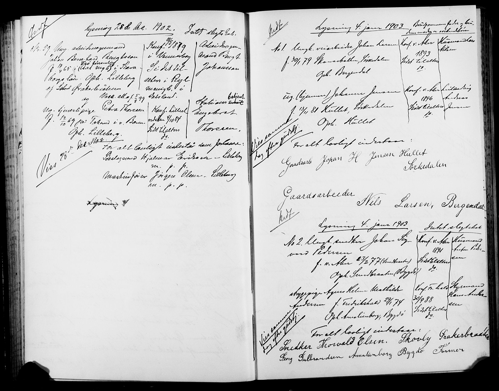 Vestre Aker prestekontor Kirkebøker, AV/SAO-A-10025/H/Ha/L0003: Banns register no. 3, 1898-1912