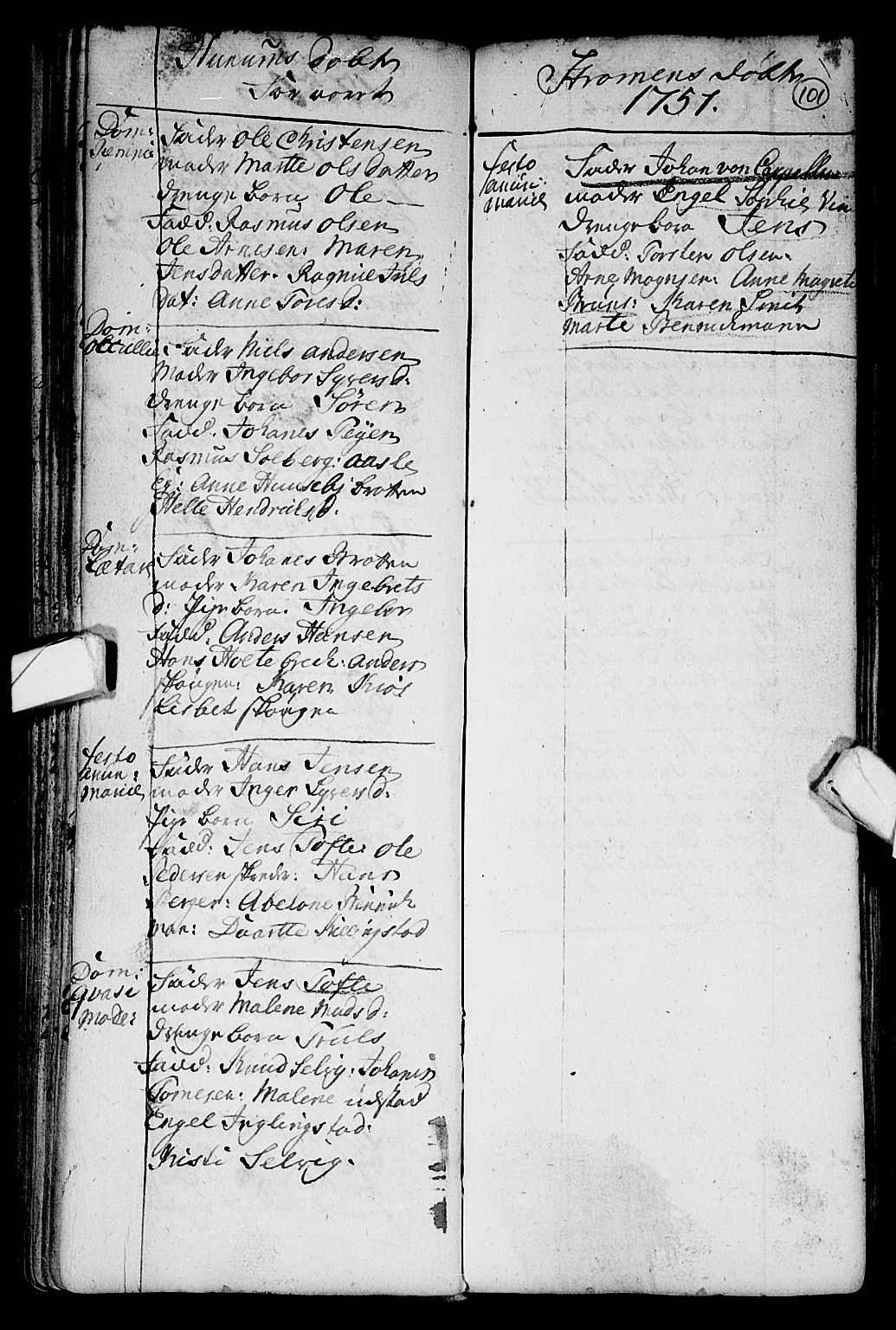 Hurum kirkebøker, SAKO/A-229/F/Fa/L0002: Parish register (official) no. 2, 1733-1757, p. 101