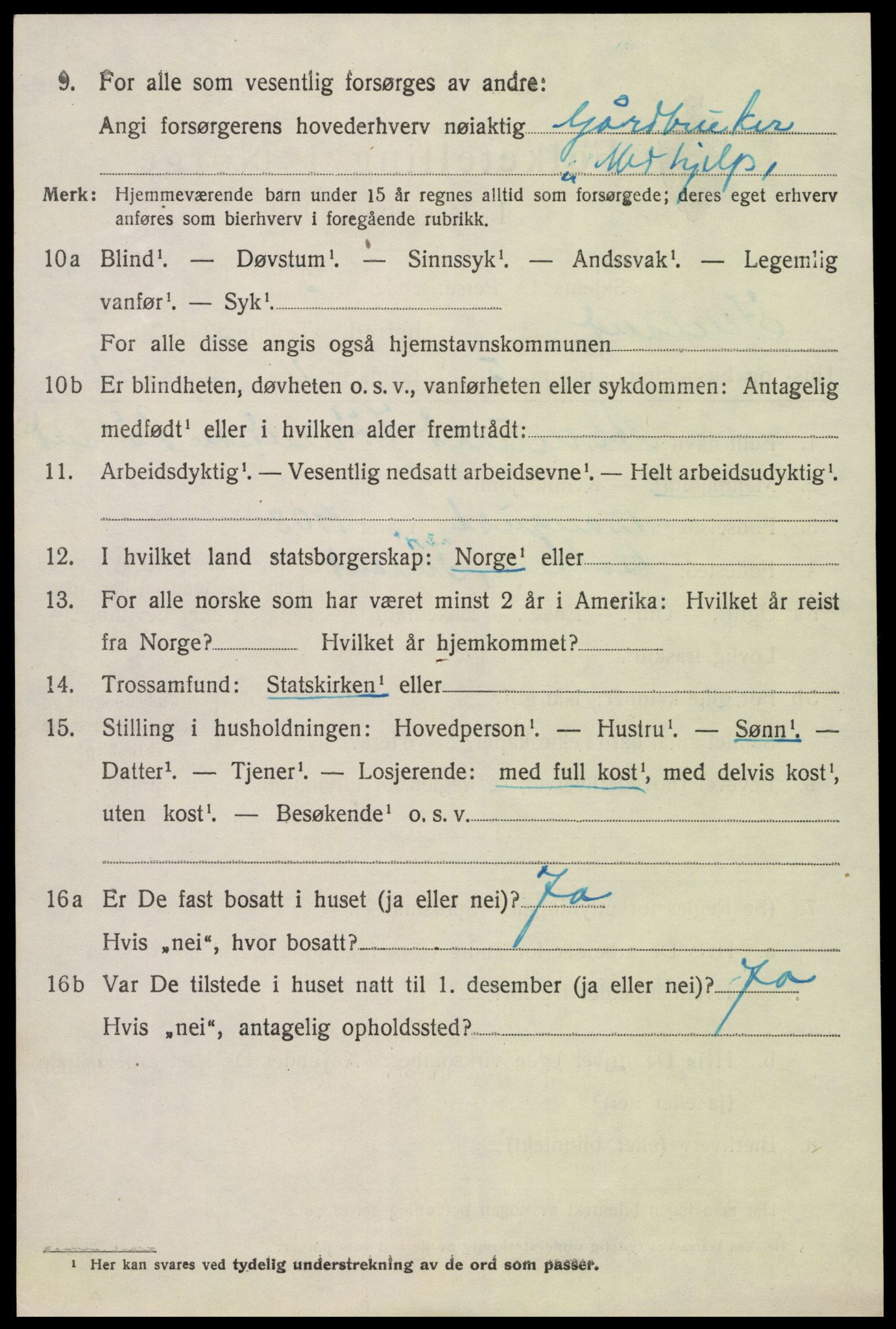 SAK, 1920 census for Iveland, 1920, p. 976