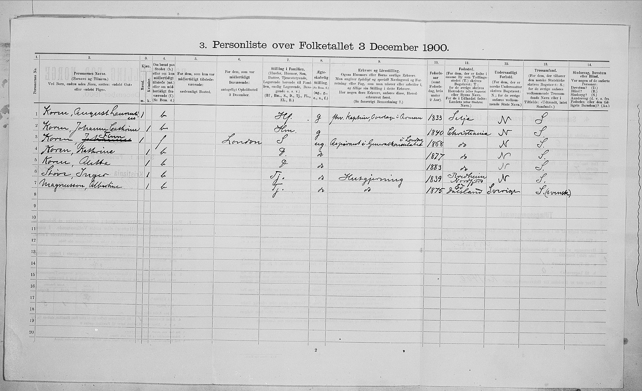 SAO, 1900 census for Kristiania, 1900, p. 73165